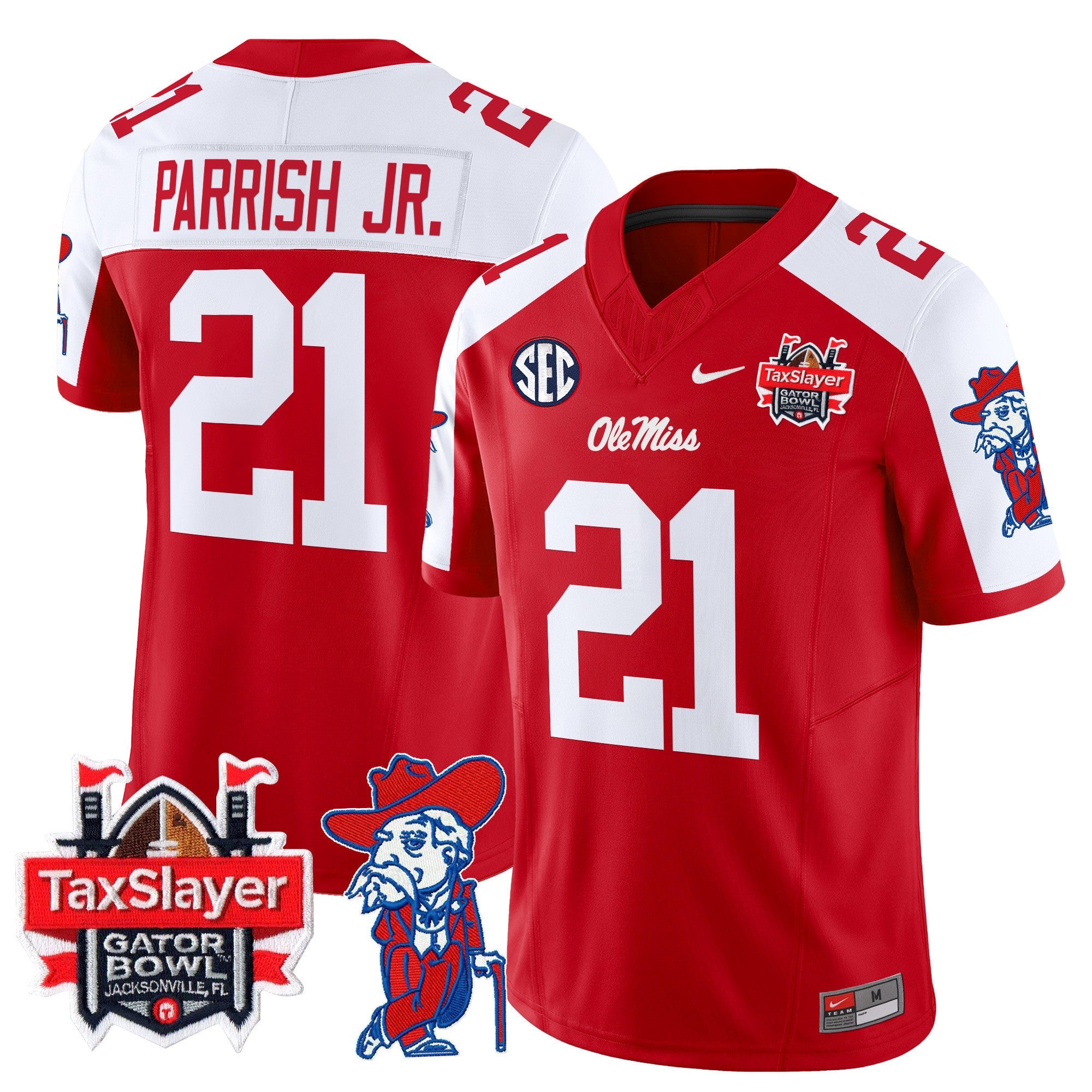 Men's Ole Miss Rebels 2025 Gator Bowl Patch Vapor Limited Jersey - All Stitched