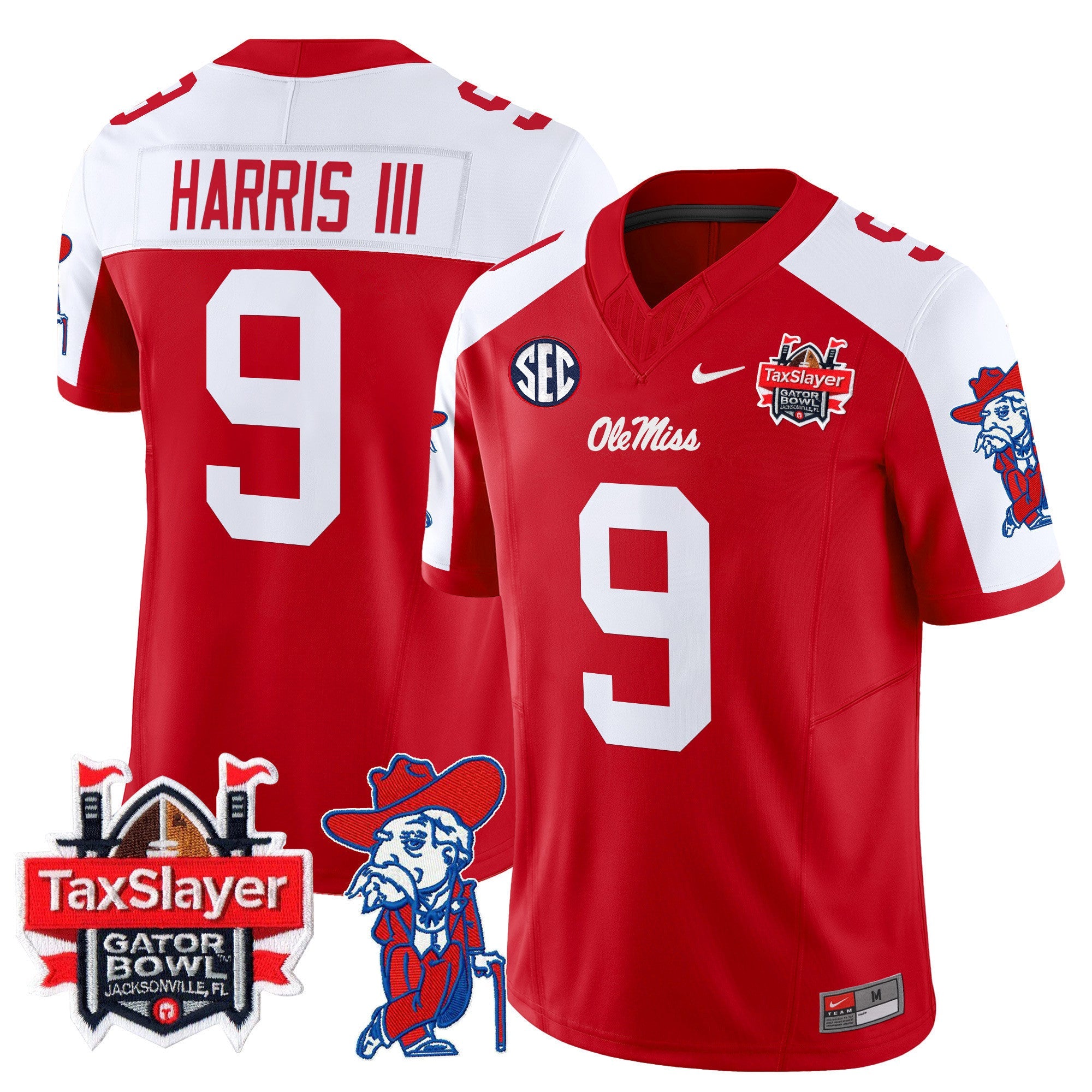 Men's Ole Miss Rebels 2025 Gator Bowl Patch Vapor Limited Jersey - All Stitched