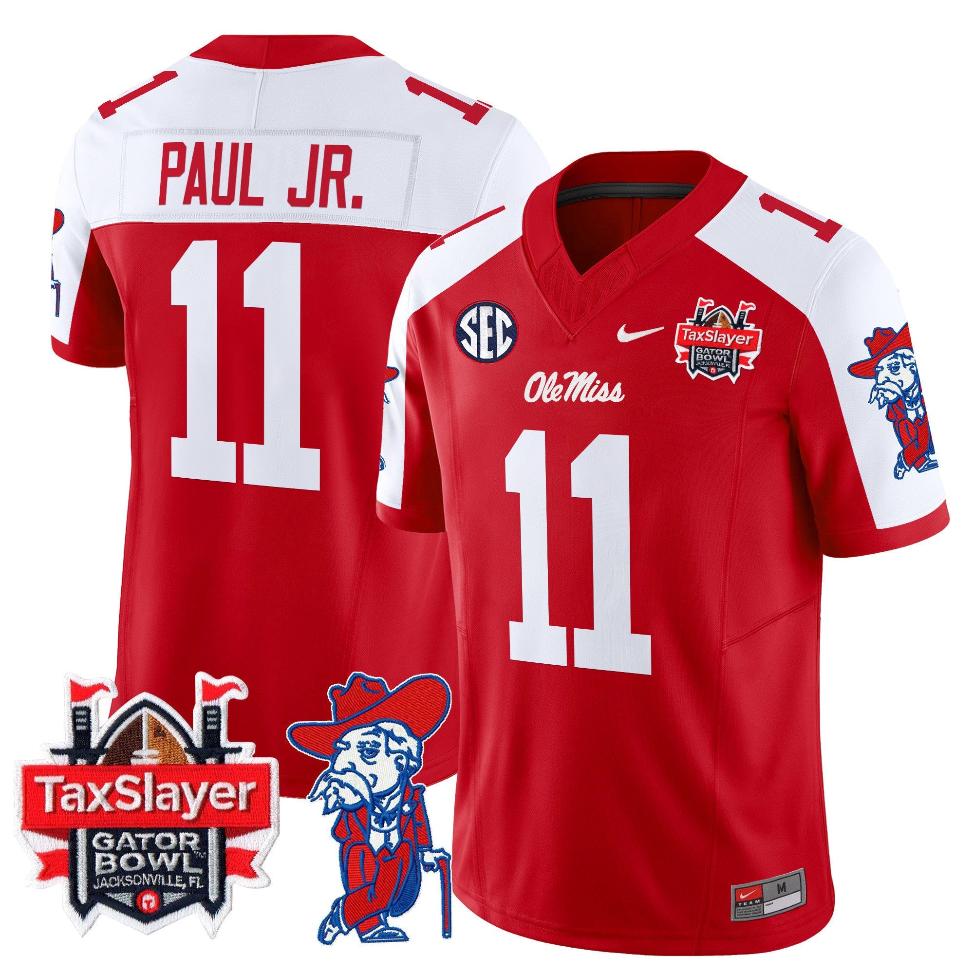 Men's Ole Miss Rebels 2025 Gator Bowl Patch Vapor Limited Jersey - All Stitched