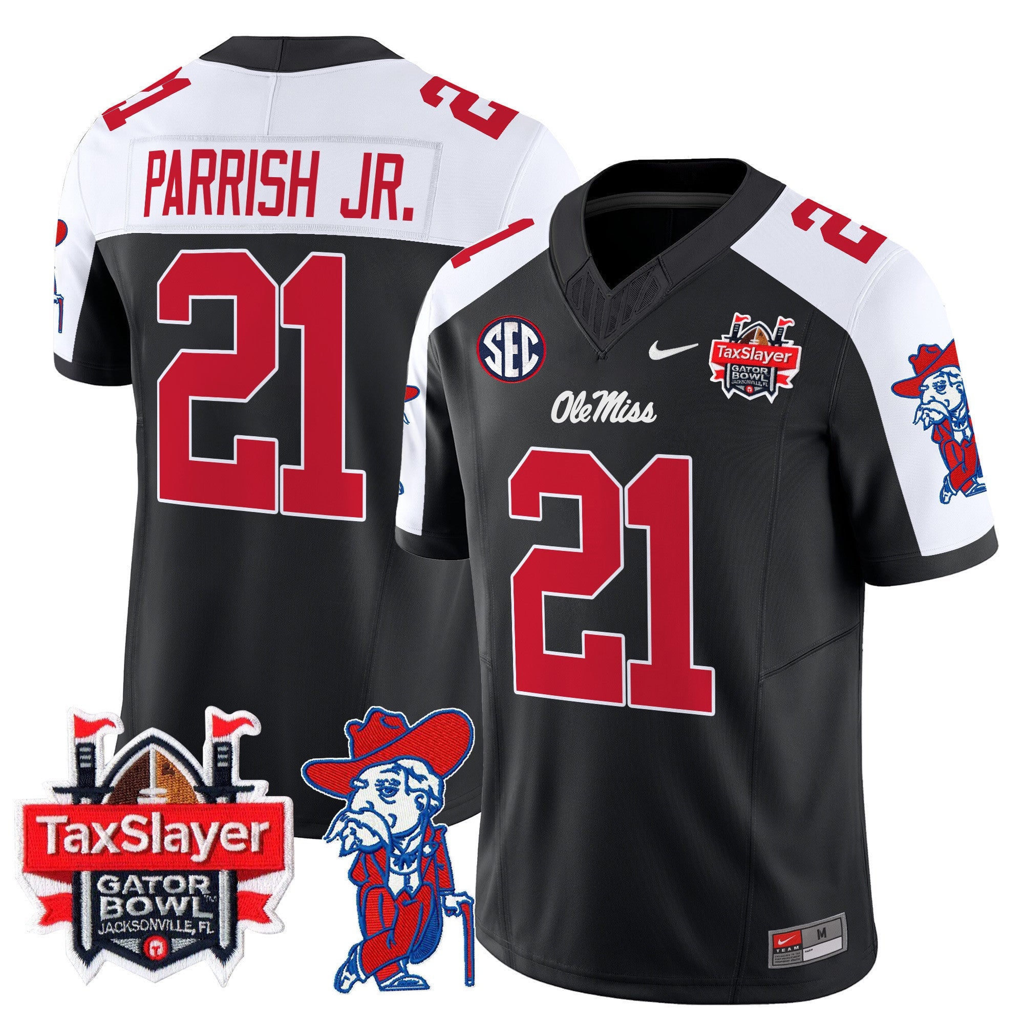 Men's Ole Miss Rebels 2025 Gator Bowl Patch Vapor Limited Jersey - All Stitched