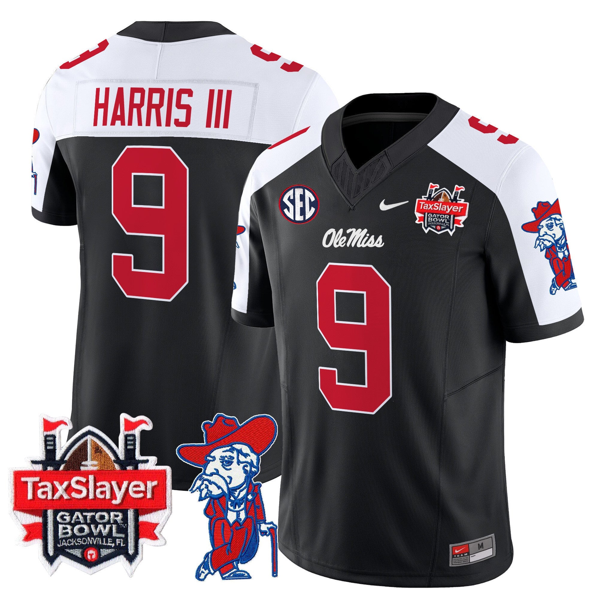 Men's Ole Miss Rebels 2025 Gator Bowl Patch Vapor Limited Jersey - All Stitched