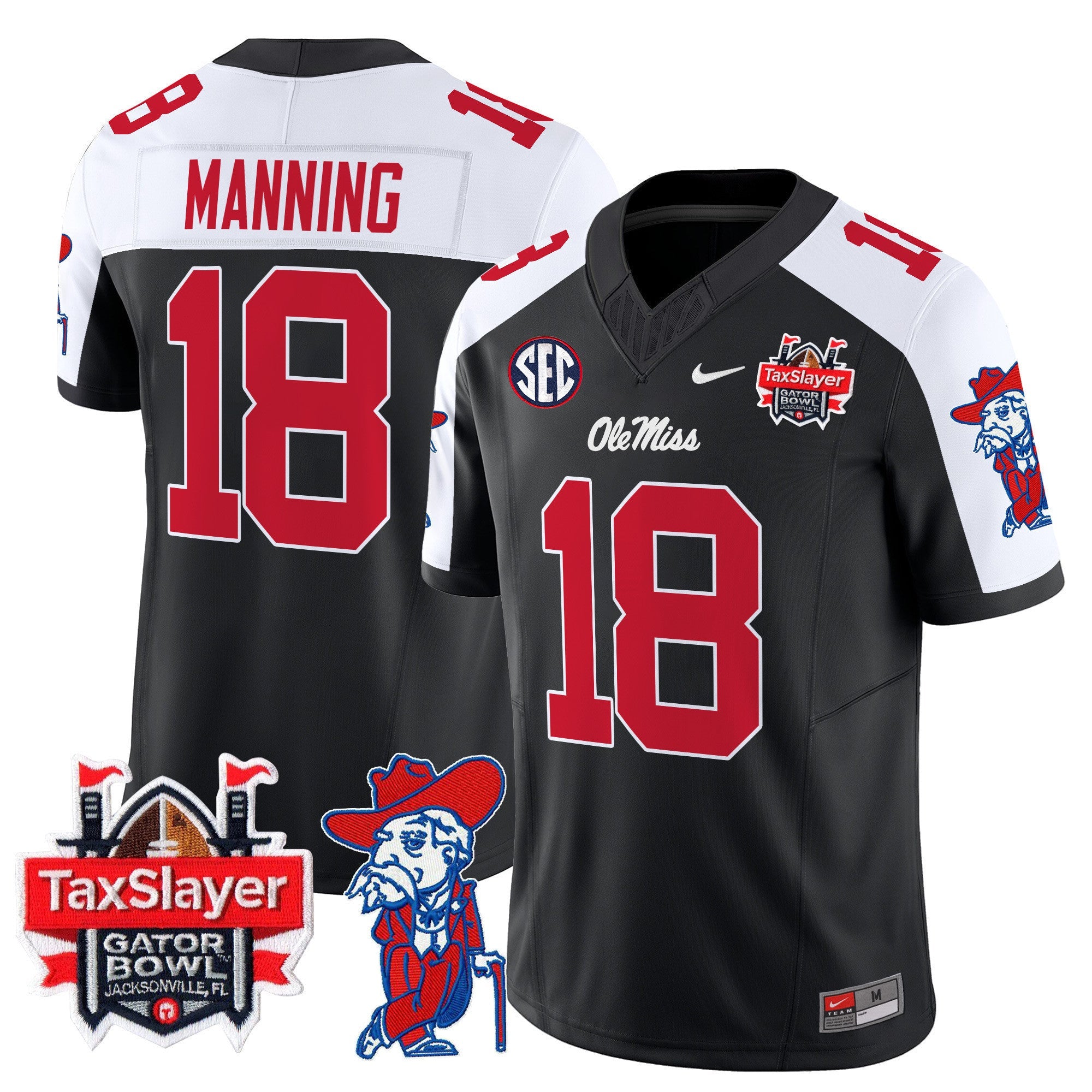 Men's Ole Miss Rebels 2025 Gator Bowl Patch Vapor Limited Jersey - All Stitched