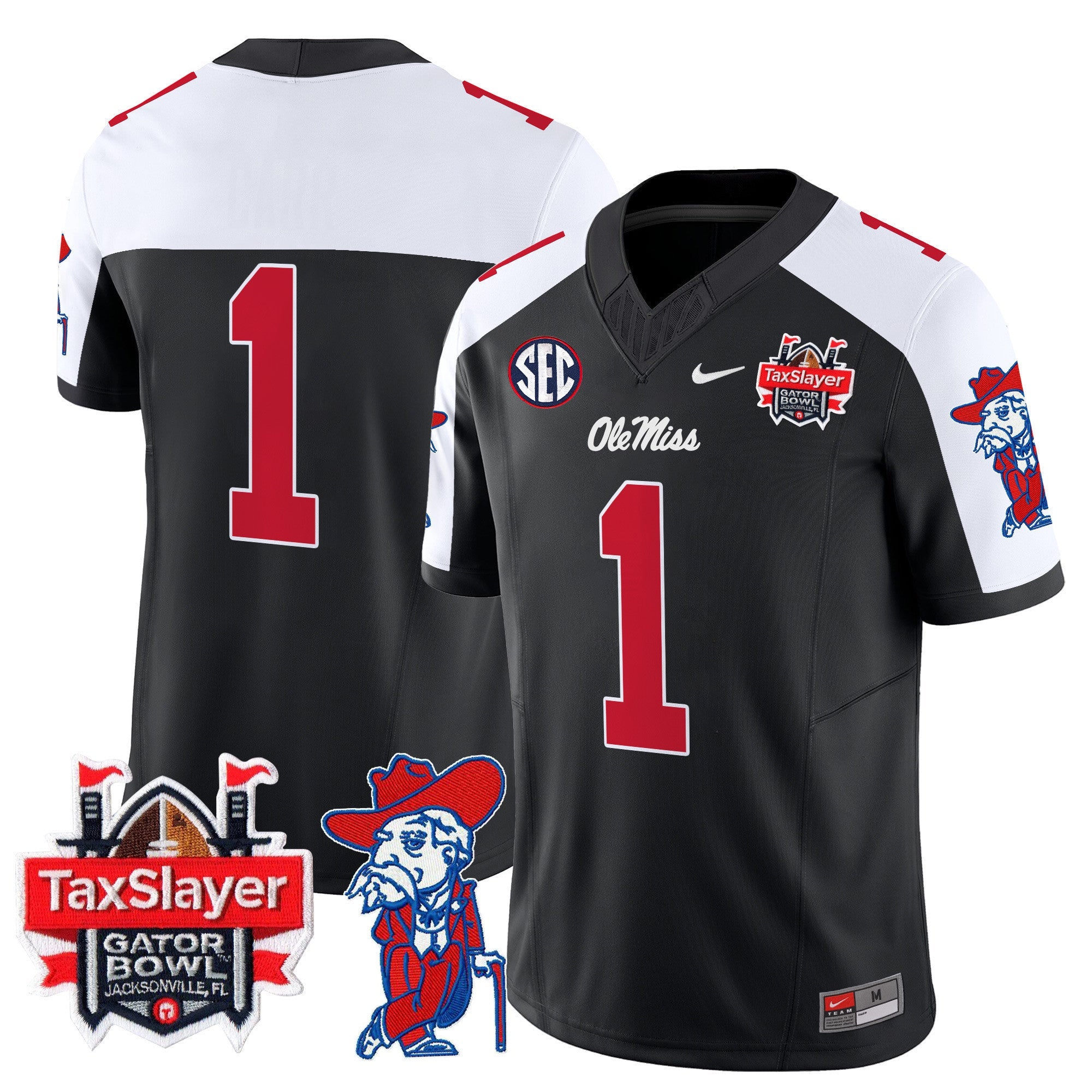 Men's Ole Miss Rebels 2025 Gator Bowl Patch Vapor Limited Jersey - All Stitched