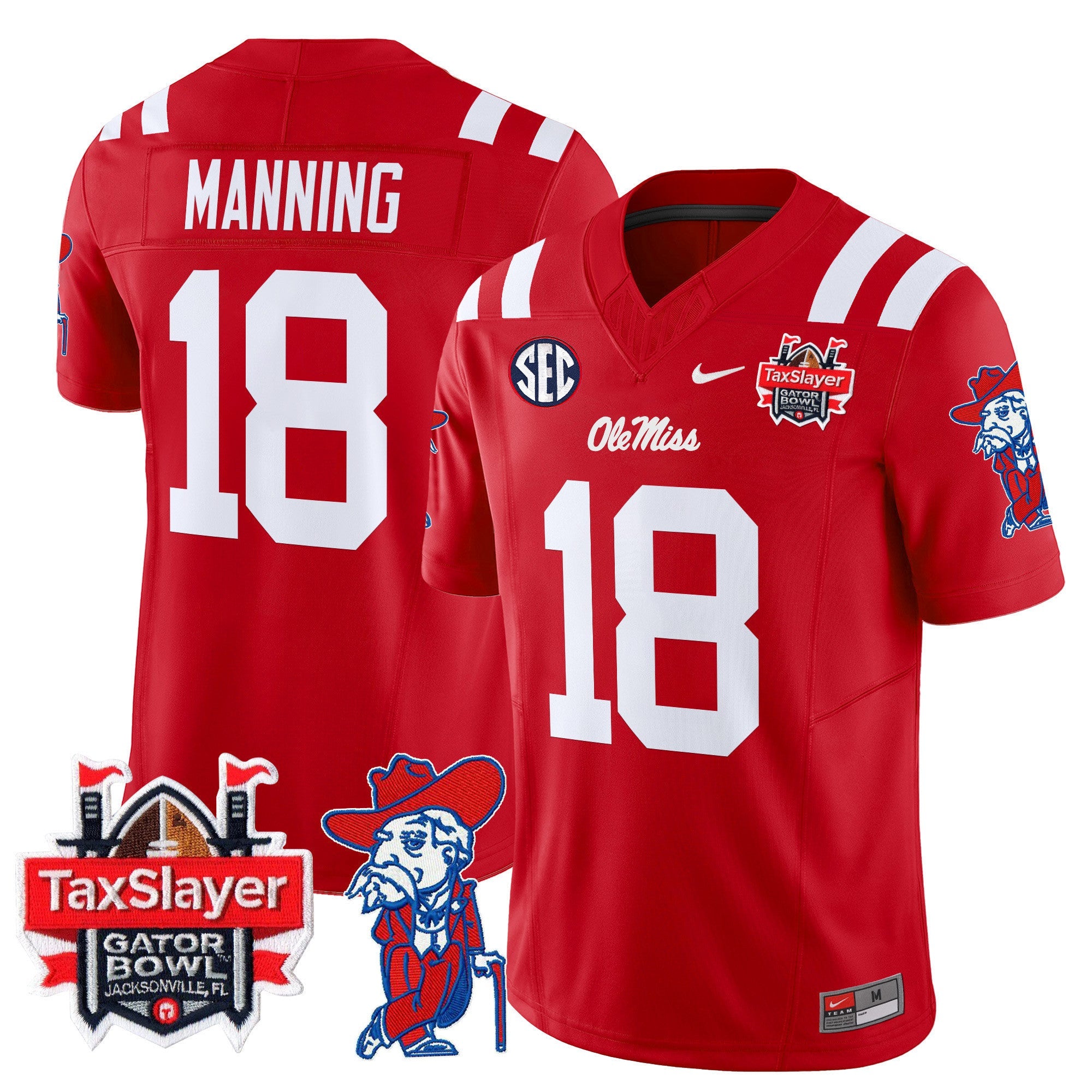 Men's Ole Miss Rebels 2025 Gator Bowl Patch Vapor Limited Jersey - All Stitched