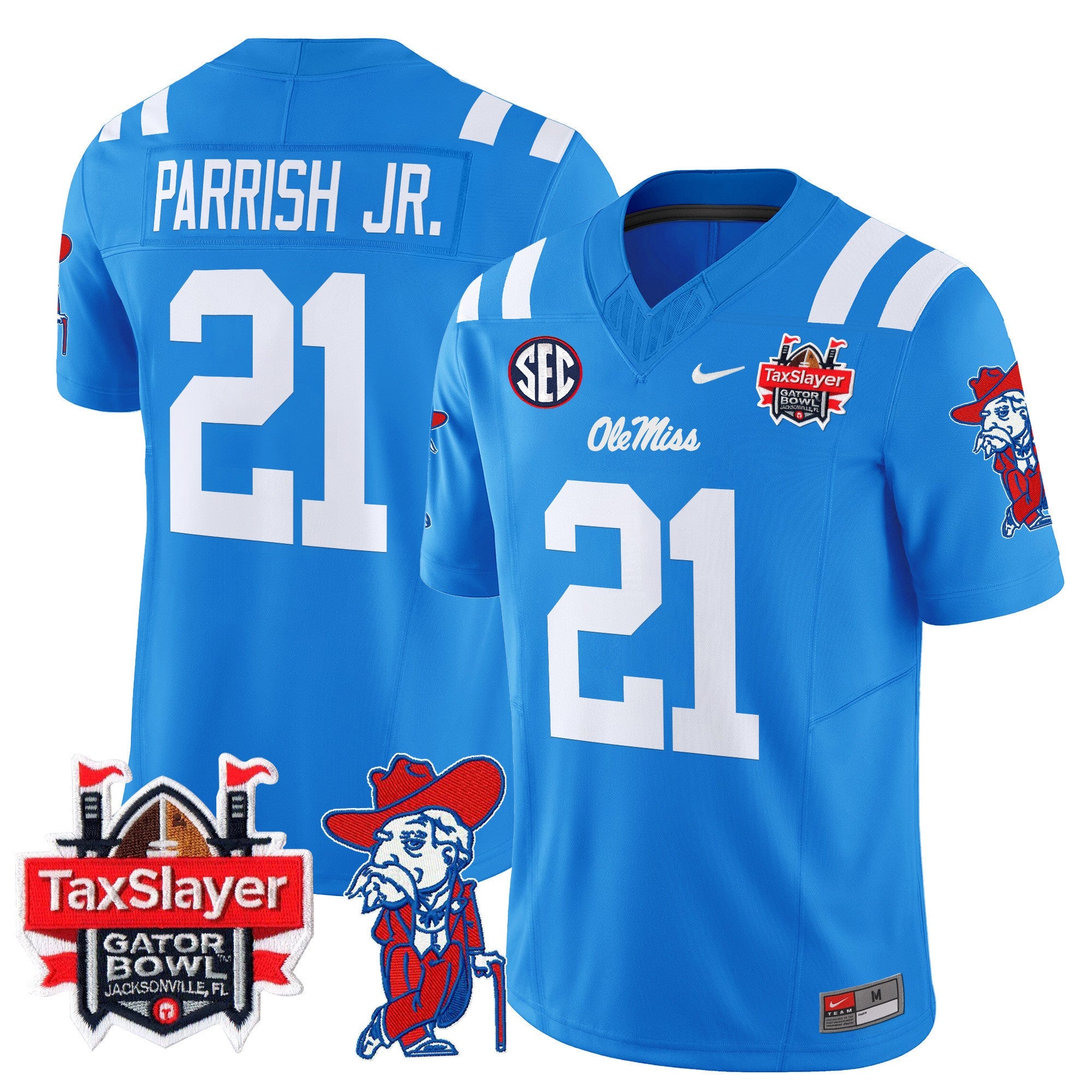 Men's Ole Miss Rebels 2025 Gator Bowl Patch Vapor Limited Jersey - All Stitched