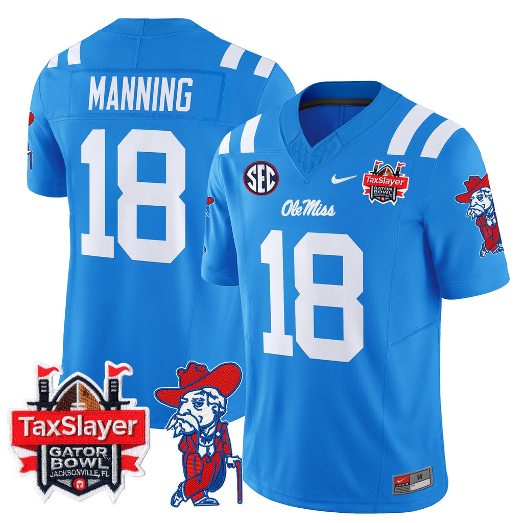 Men's Ole Miss Rebels 2025 Gator Bowl Patch Vapor Limited Jersey - All Stitched