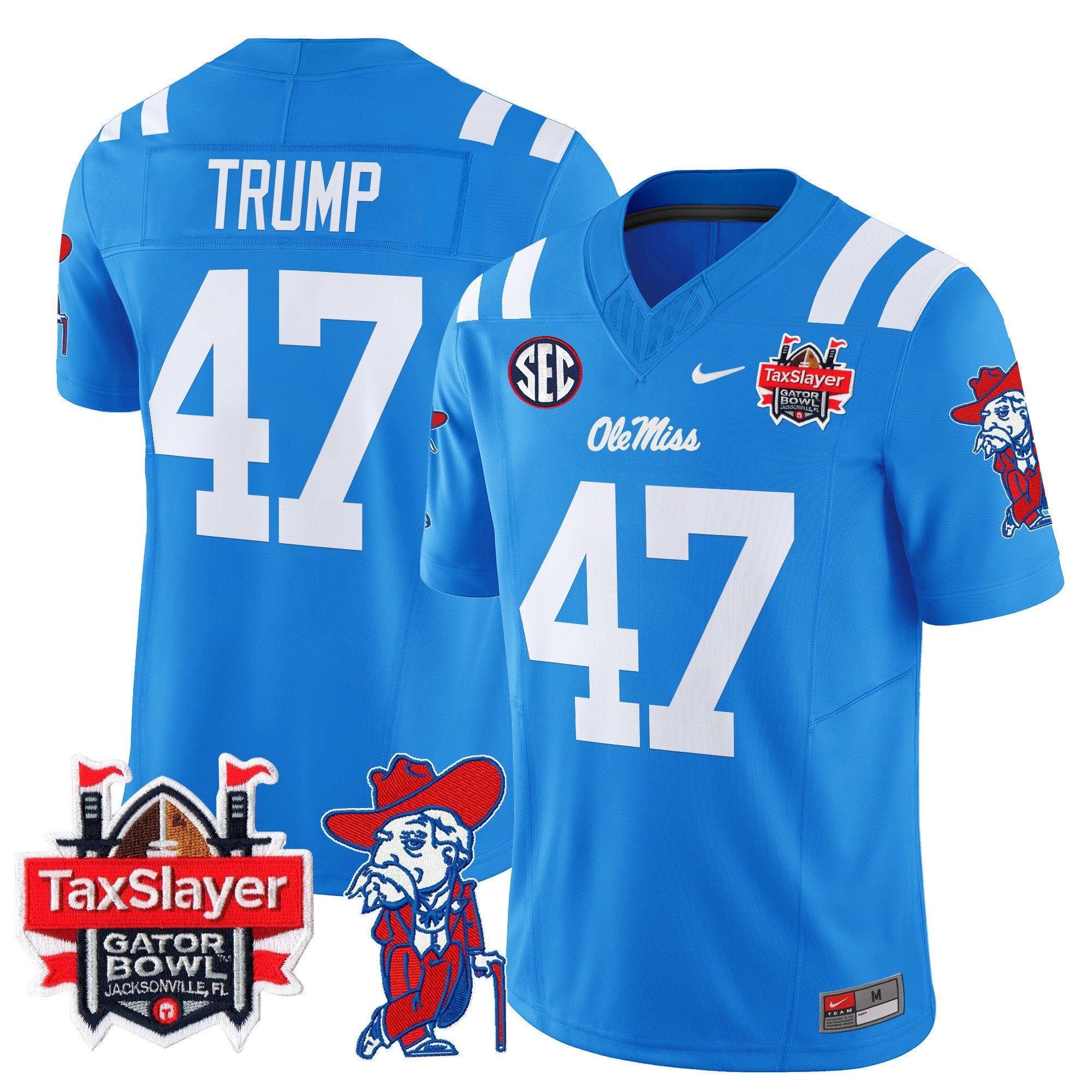 Men's Ole Miss Rebels 2025 Gator Bowl Patch Vapor Limited Jersey - All Stitched