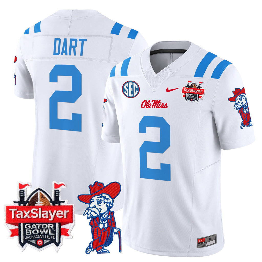 Men's Ole Miss Rebels 2025 Gator Bowl Patch Vapor Limited Jersey - All Stitched