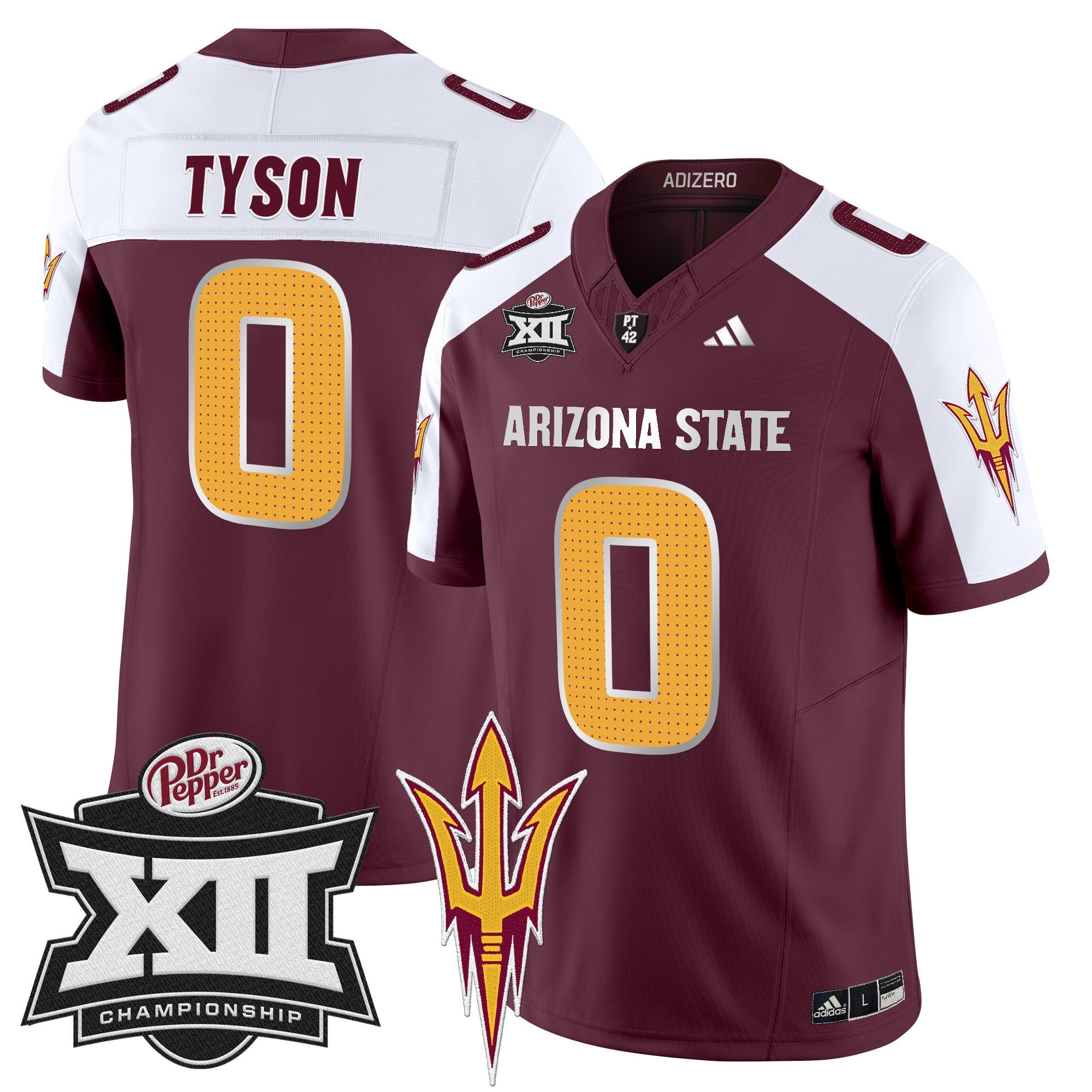 Men's Sun Devils 2024 Big 12 Championship Patch Vapor Limited Jersey V2 - All Stitched
