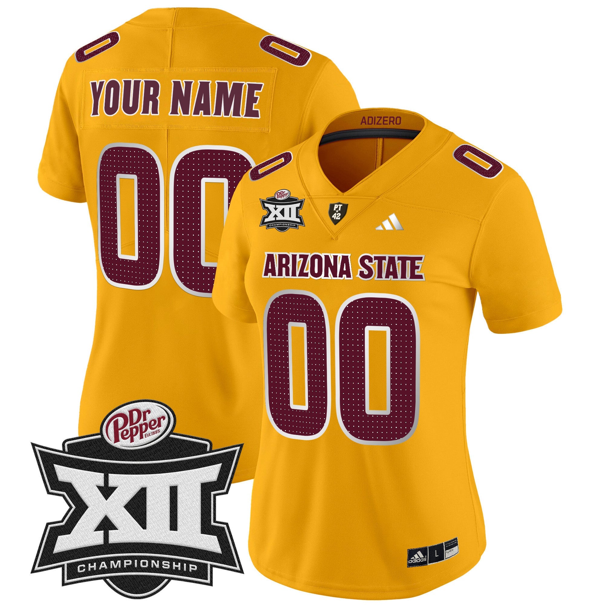 Sun Devils 2024 Big 12 Championship Patch Vapor Limited Custom Jersey V2 - All Stitched