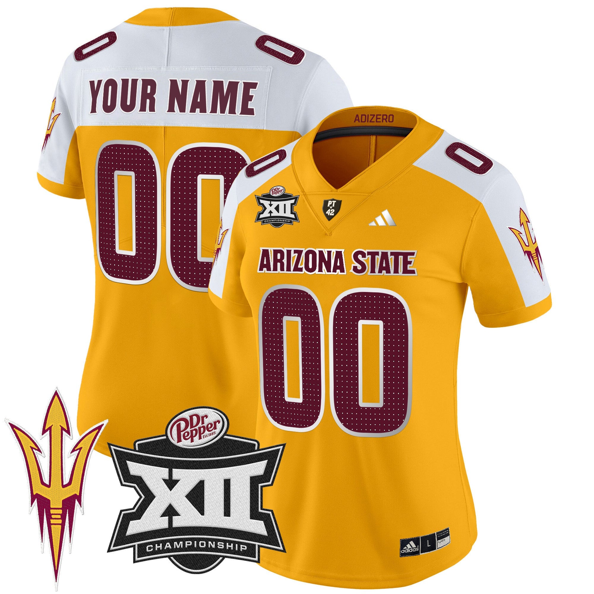 Sun Devils 2024 Big 12 Championship Patch Vapor Limited Custom Jersey V2 - All Stitched