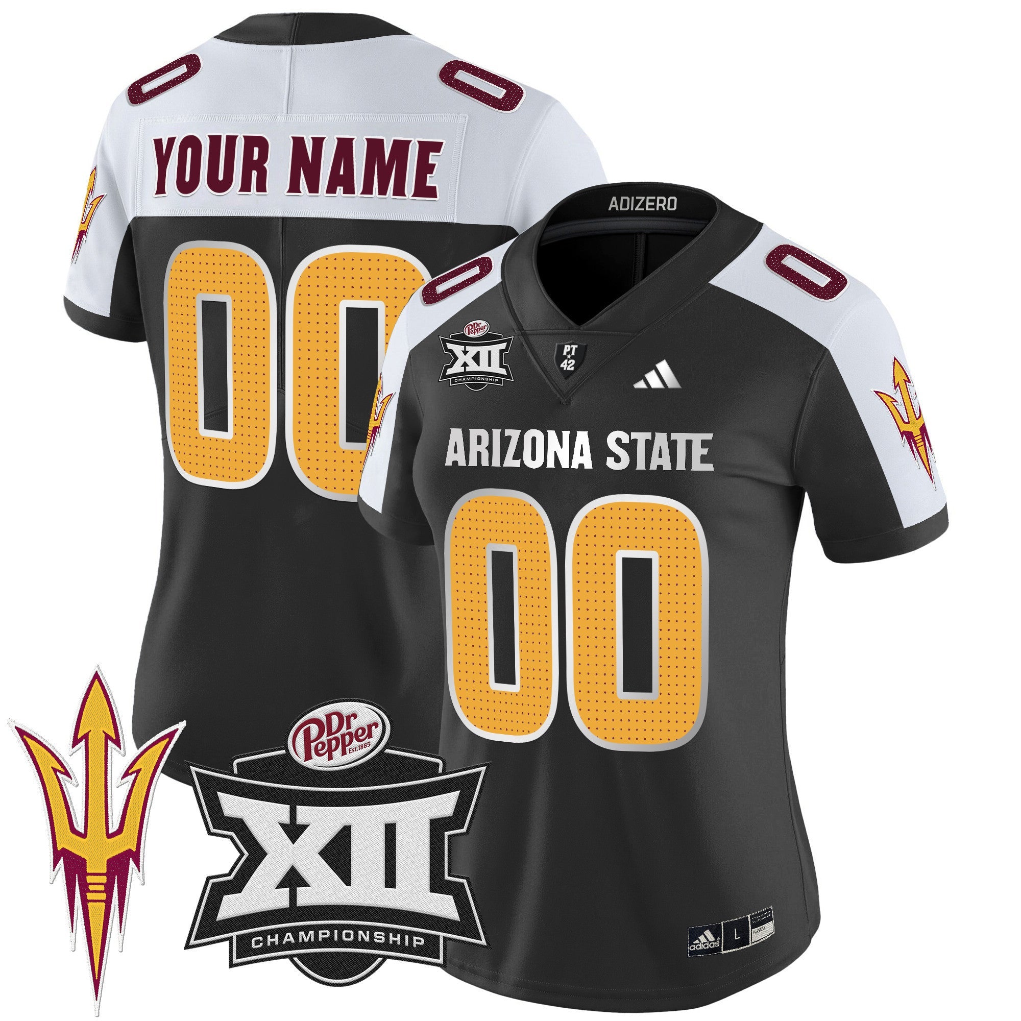 Sun Devils 2024 Big 12 Championship Patch Vapor Limited Custom Jersey V2 - All Stitched