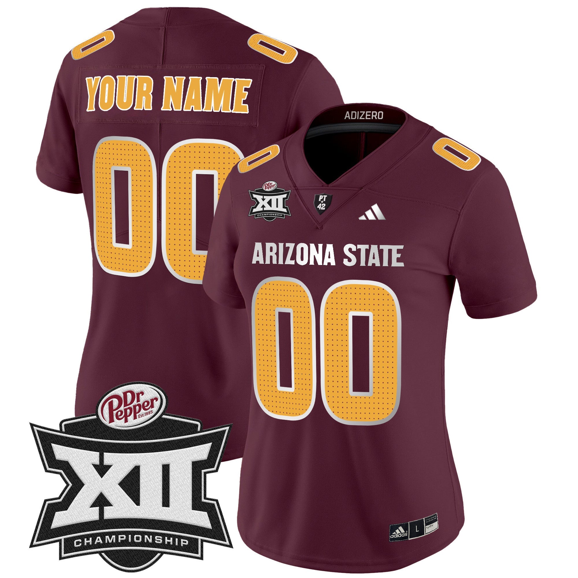 Sun Devils 2024 Big 12 Championship Patch Vapor Limited Custom Jersey V2 - All Stitched
