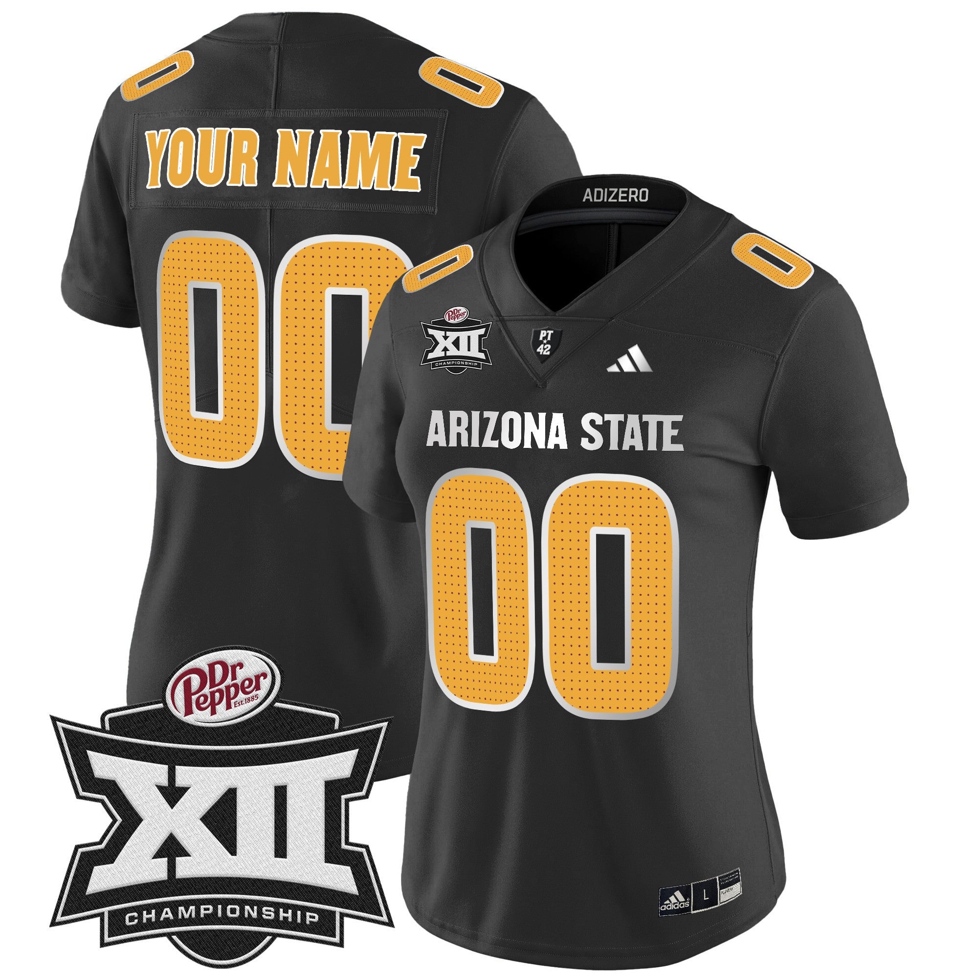Sun Devils 2024 Big 12 Championship Patch Vapor Limited Custom Jersey V2 - All Stitched