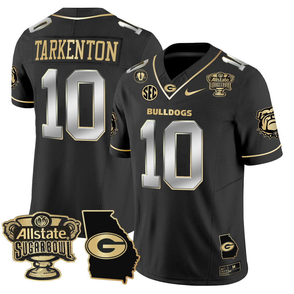 Men's Georgia Bulldogs 2025 Sugar Bowl & Georgia Map Patch Vapor Limited Jersey - All Stitched