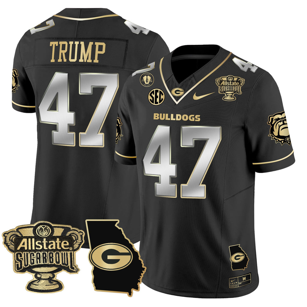 Men's Georgia Bulldogs 2025 Sugar Bowl & Georgia Map Patch Vapor Limited Jersey - All Stitched