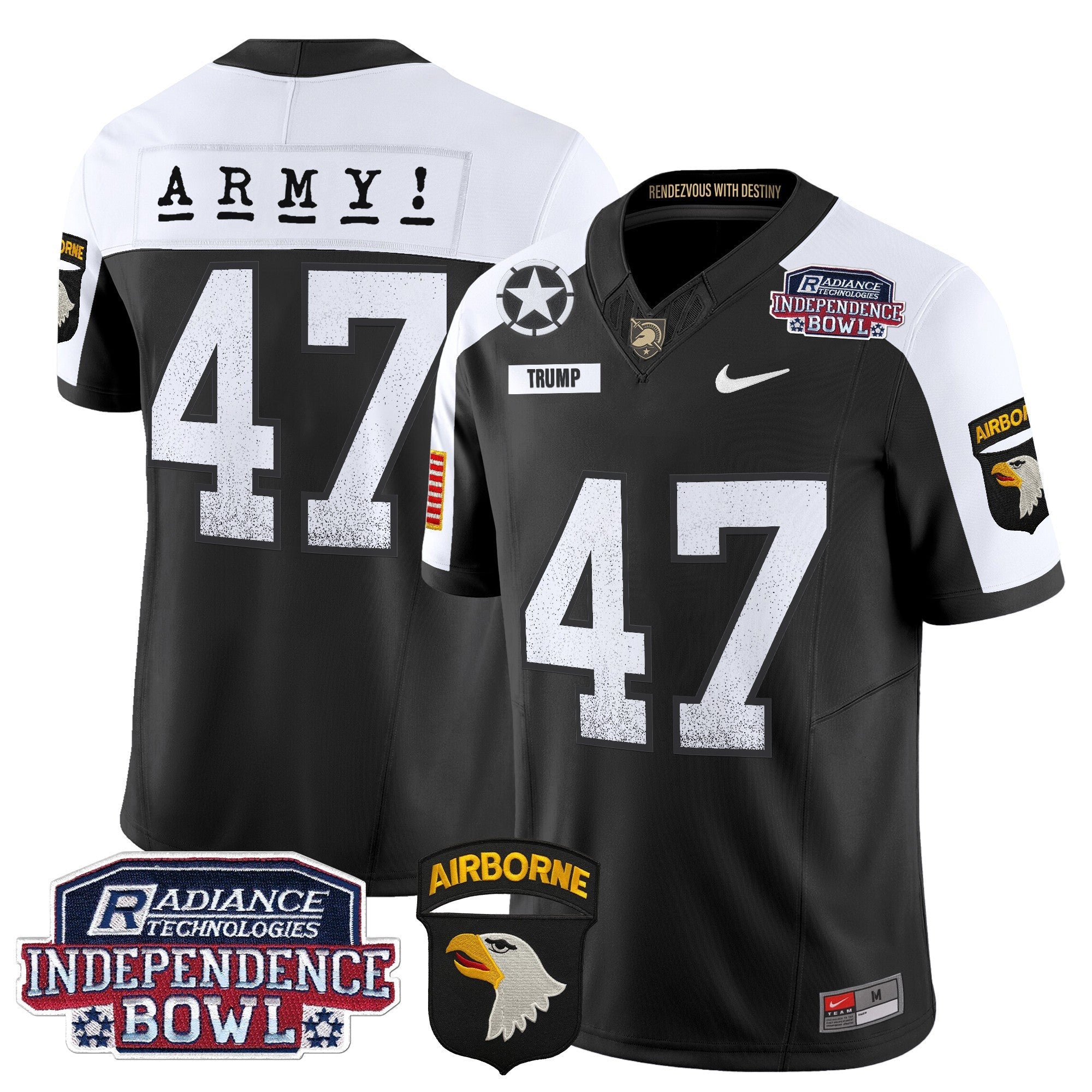 Men's Army Black Knights Independence Bowl Patch 2024 Vapor Limited Jersey - All Stitched