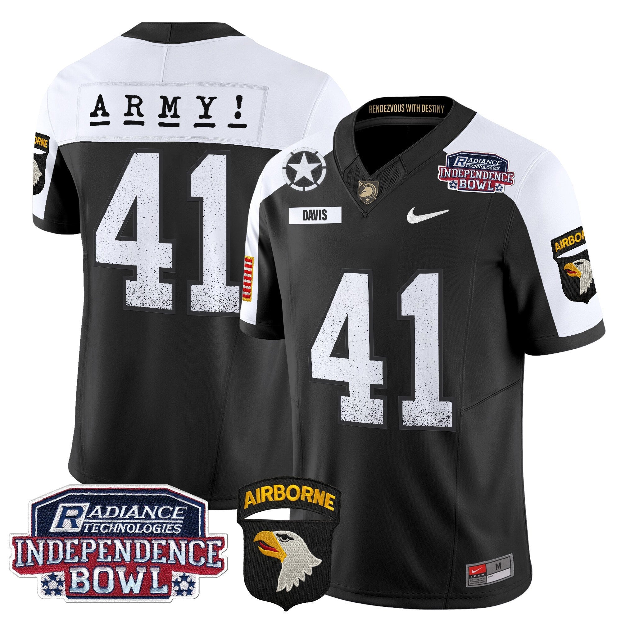 Men's Army Black Knights Independence Bowl Patch 2024 Vapor Limited Jersey - All Stitched