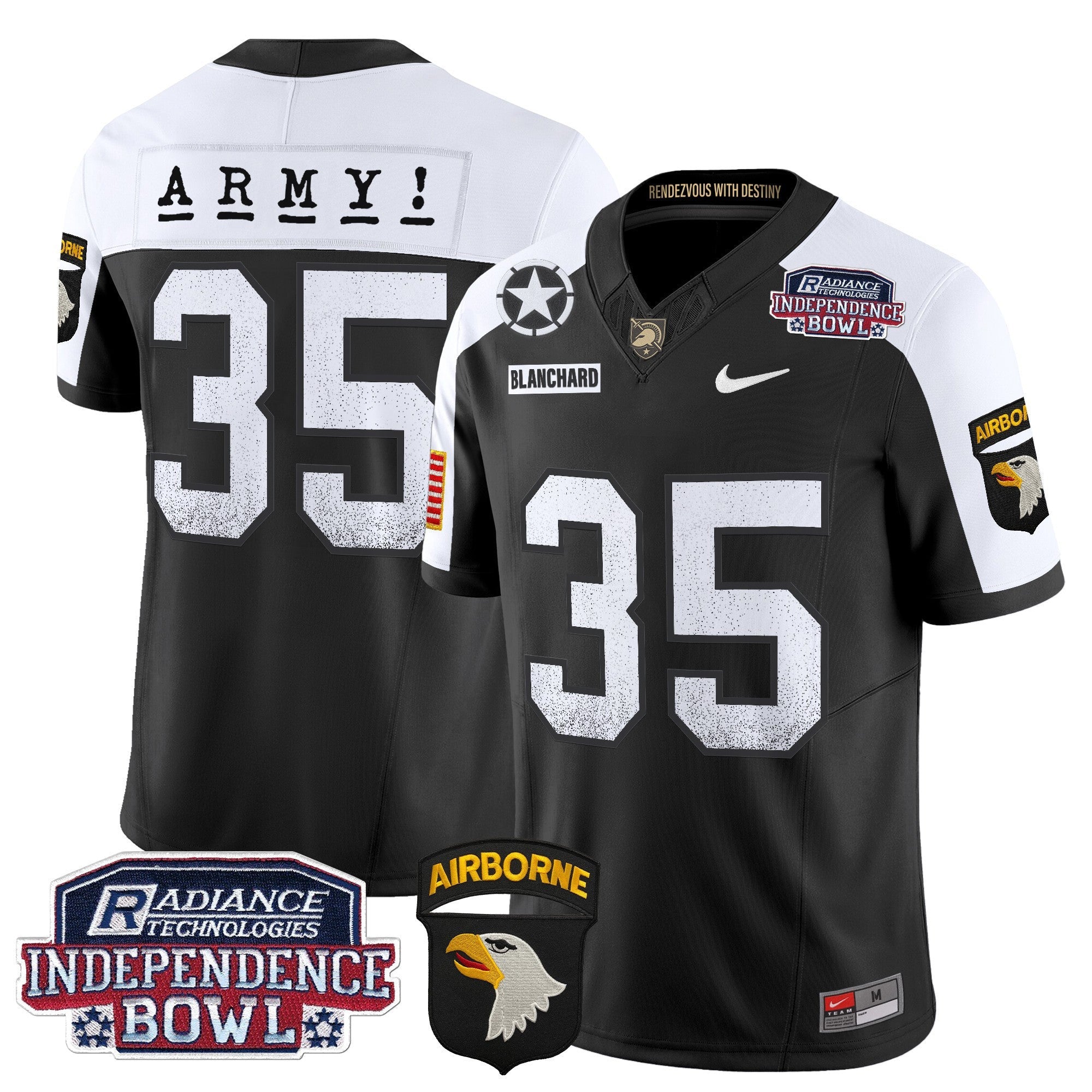 Men's Army Black Knights Independence Bowl Patch 2024 Vapor Limited Jersey - All Stitched