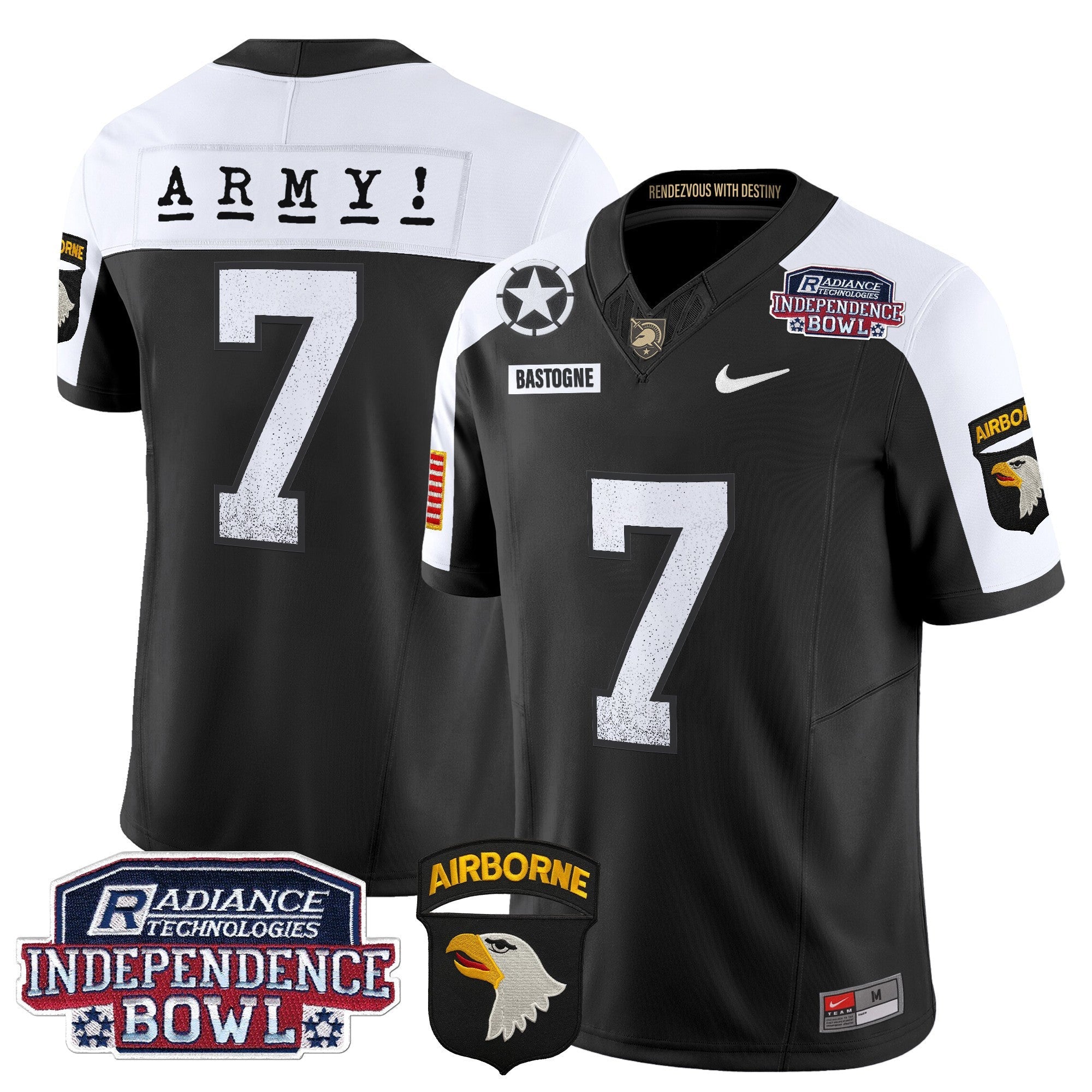 Men's Army Black Knights Independence Bowl Patch 2024 Vapor Limited Jersey - All Stitched