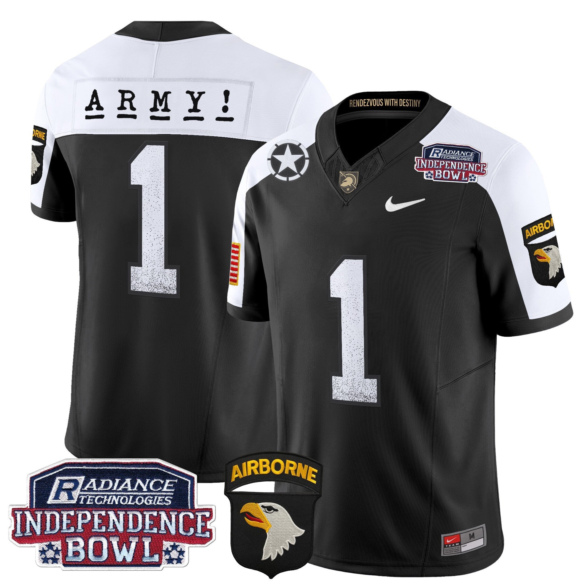 Men's Army Black Knights Independence Bowl Patch 2024 Vapor Limited Jersey - All Stitched