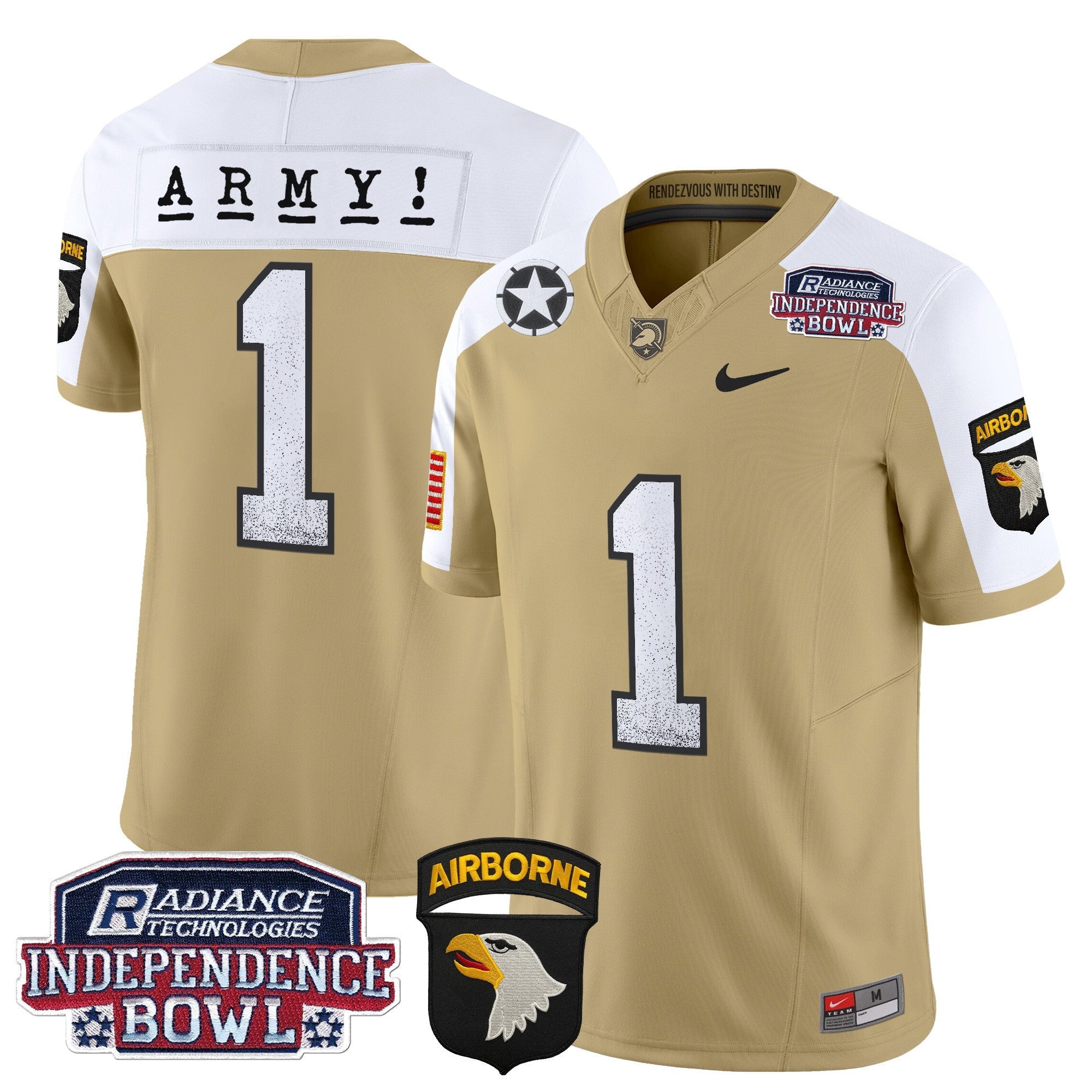 Men's Army Black Knights Independence Bowl Patch 2024 Vapor Limited Jersey - All Stitched