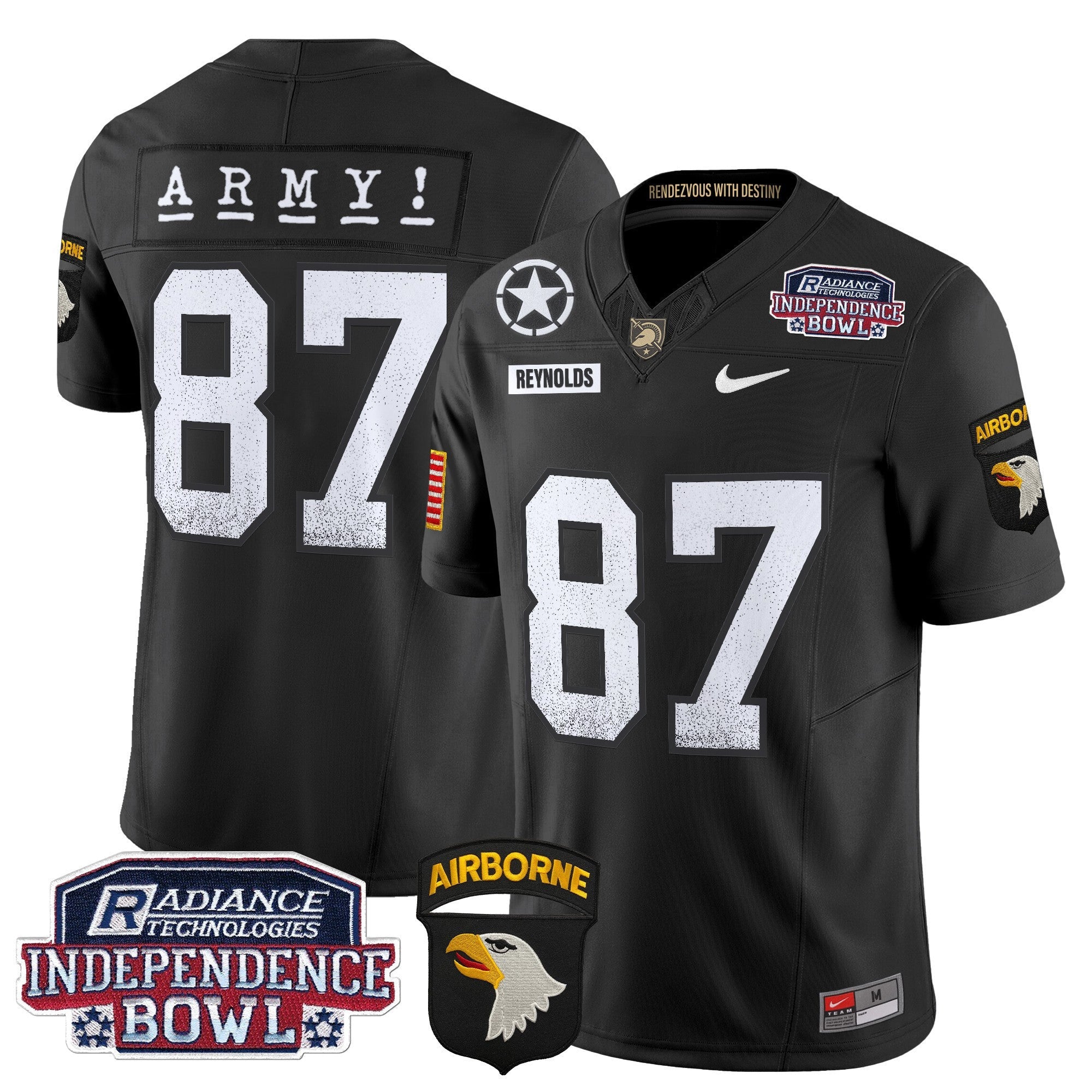 Men's Army Black Knights Independence Bowl Patch 2024 Vapor Limited Jersey - All Stitched