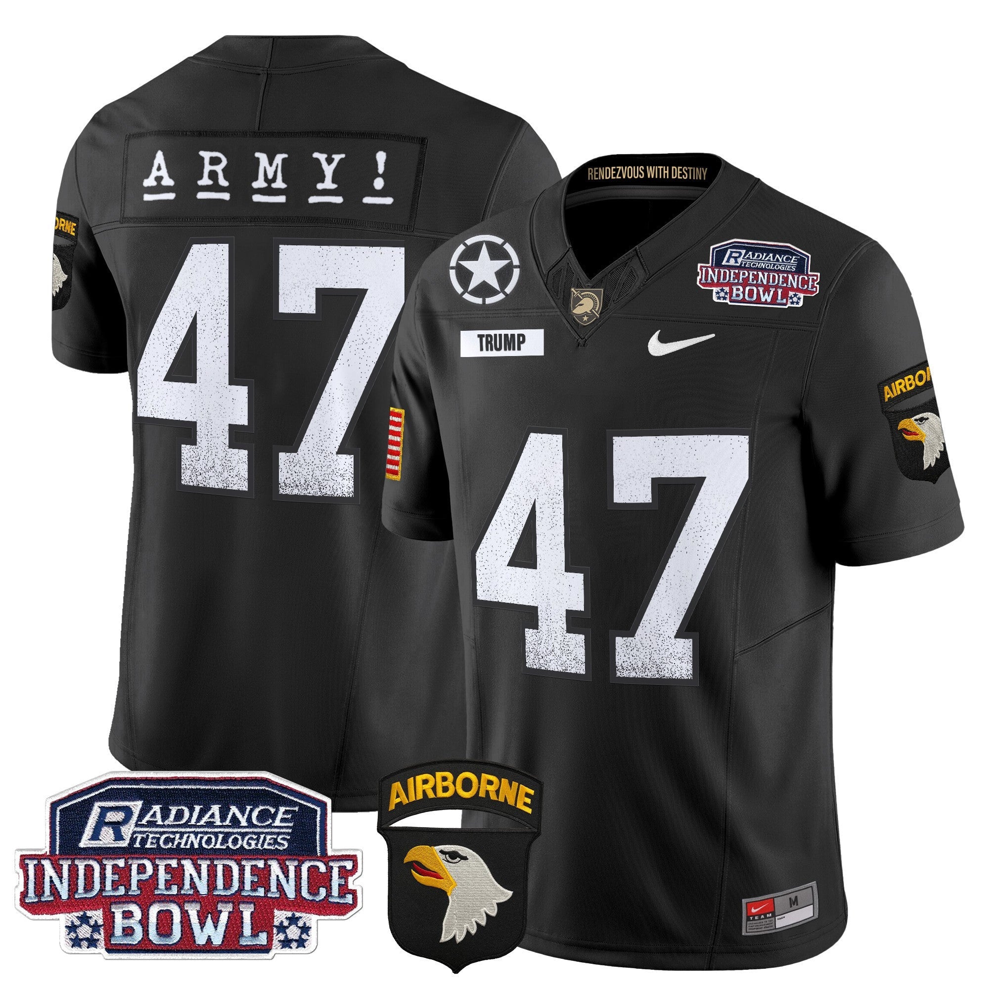 Men's Army Black Knights Independence Bowl Patch 2024 Vapor Limited Jersey - All Stitched