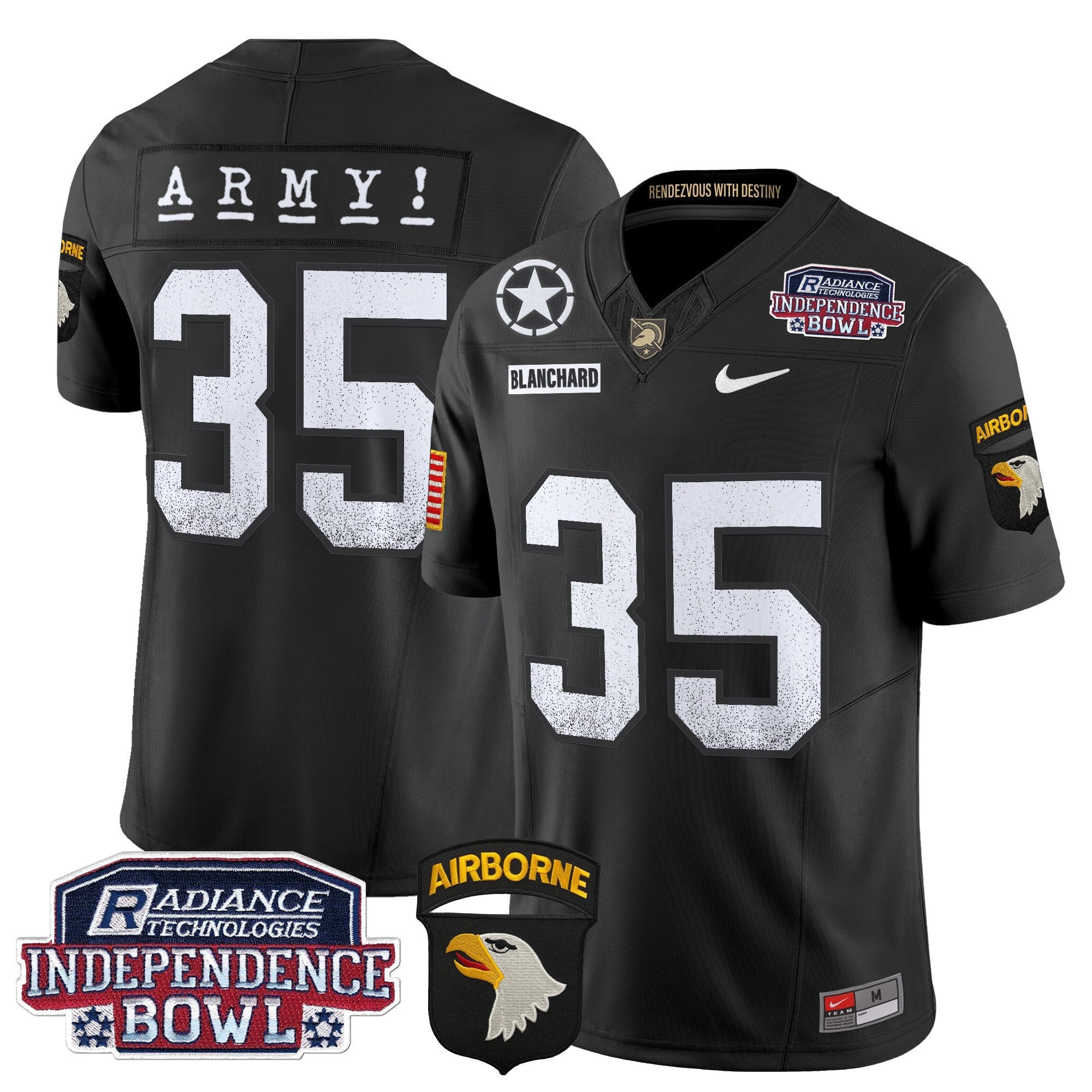 Men's Army Black Knights Independence Bowl Patch 2024 Vapor Limited Jersey - All Stitched