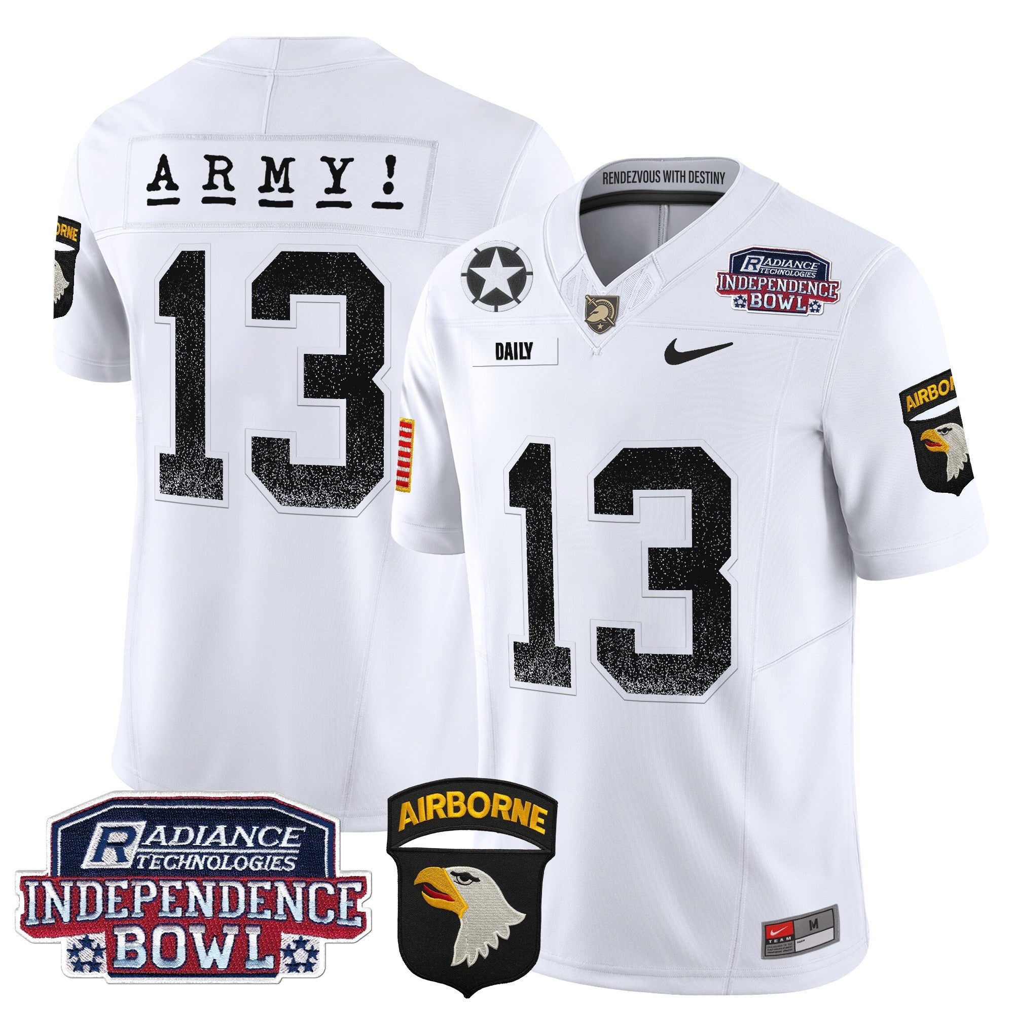 Men's Army Black Knights Independence Bowl Patch 2024 Vapor Limited Jersey - All Stitched