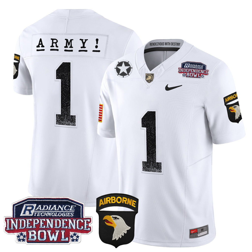 Men's Army Black Knights Independence Bowl Patch 2024 Vapor Limited Jersey - All Stitched
