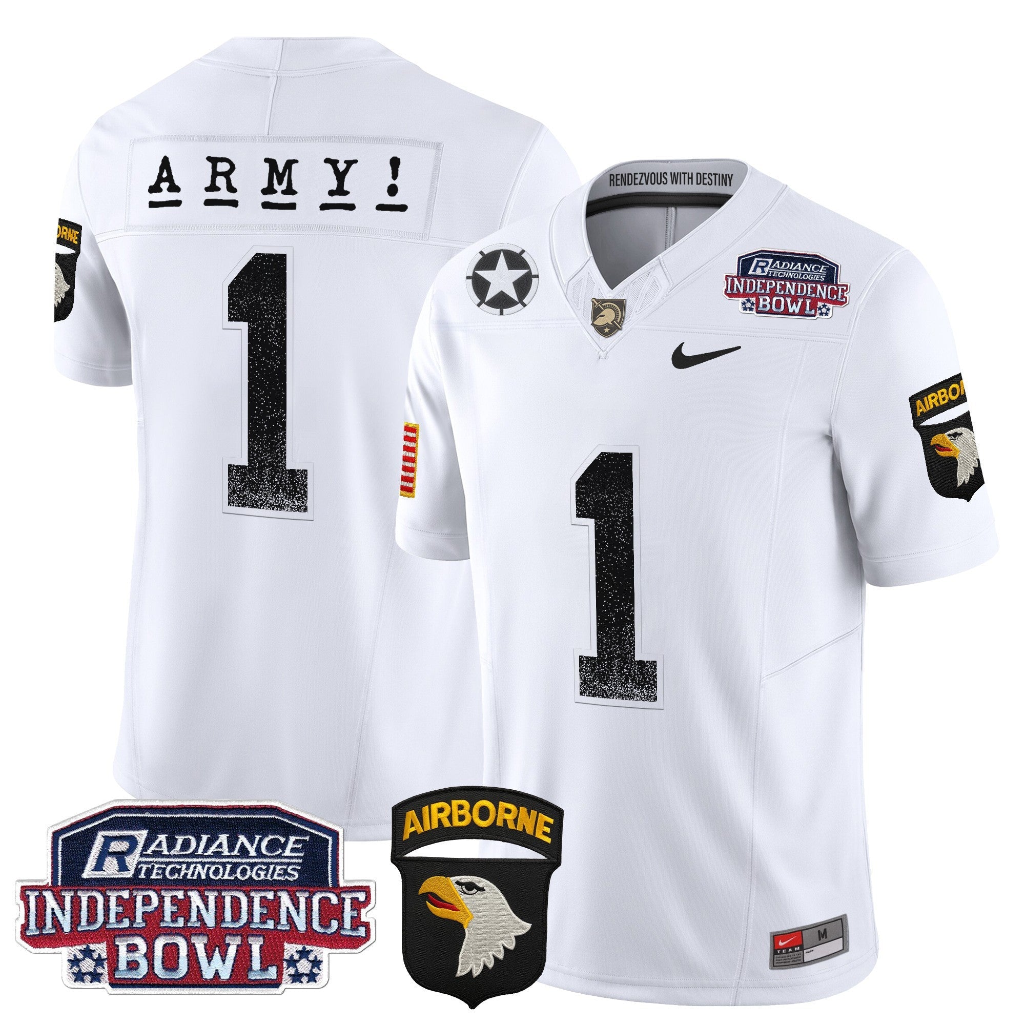 Men's Army Black Knights Independence Bowl Patch 2024 Vapor Limited Jersey - All Stitched