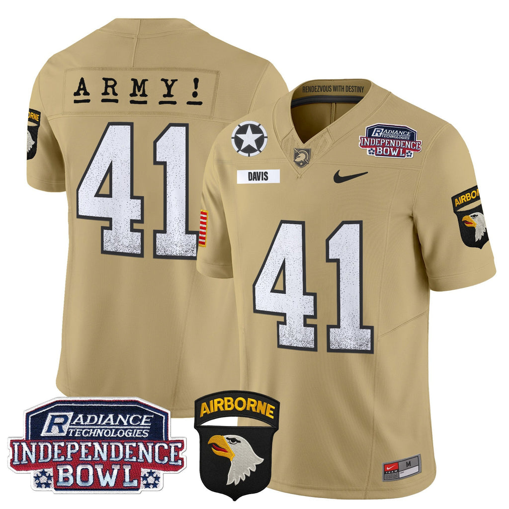 Men's Army Black Knights Independence Bowl Patch 2024 Vapor Limited Jersey - All Stitched