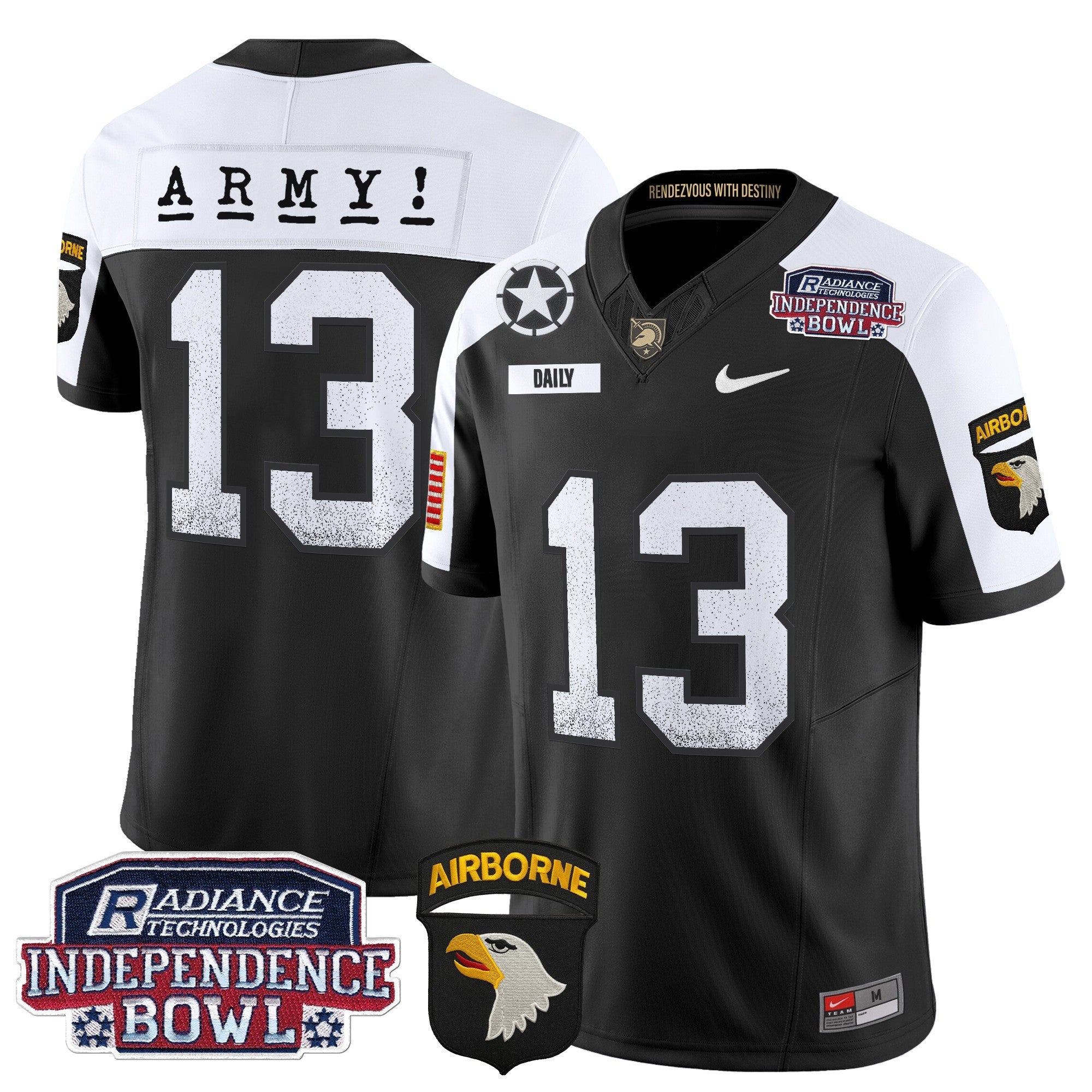 Men's Army Black Knights Independence Bowl Patch 2024 Vapor Limited Jersey - All Stitched