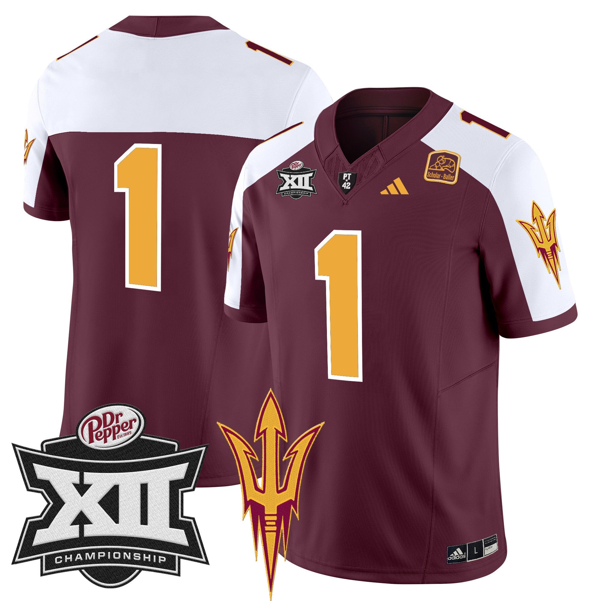 Men's Sun Devils 2024 Big 12 Championship Patch Vapor Limited Jersey - All Stitched