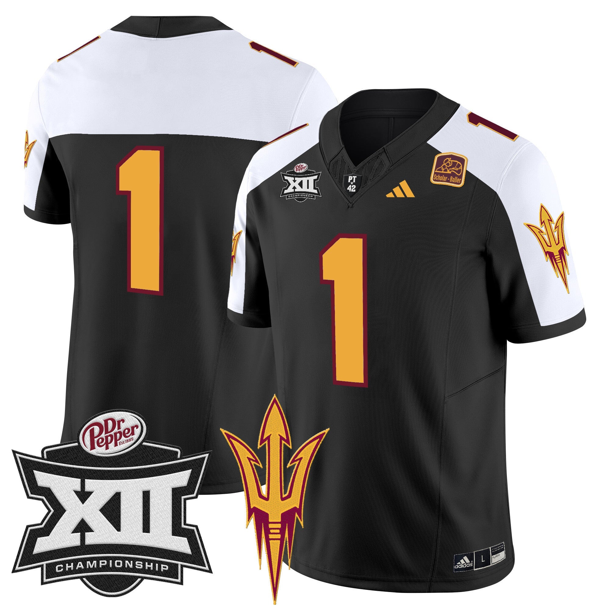 Men's Sun Devils 2024 Big 12 Championship Patch Vapor Limited Jersey - All Stitched