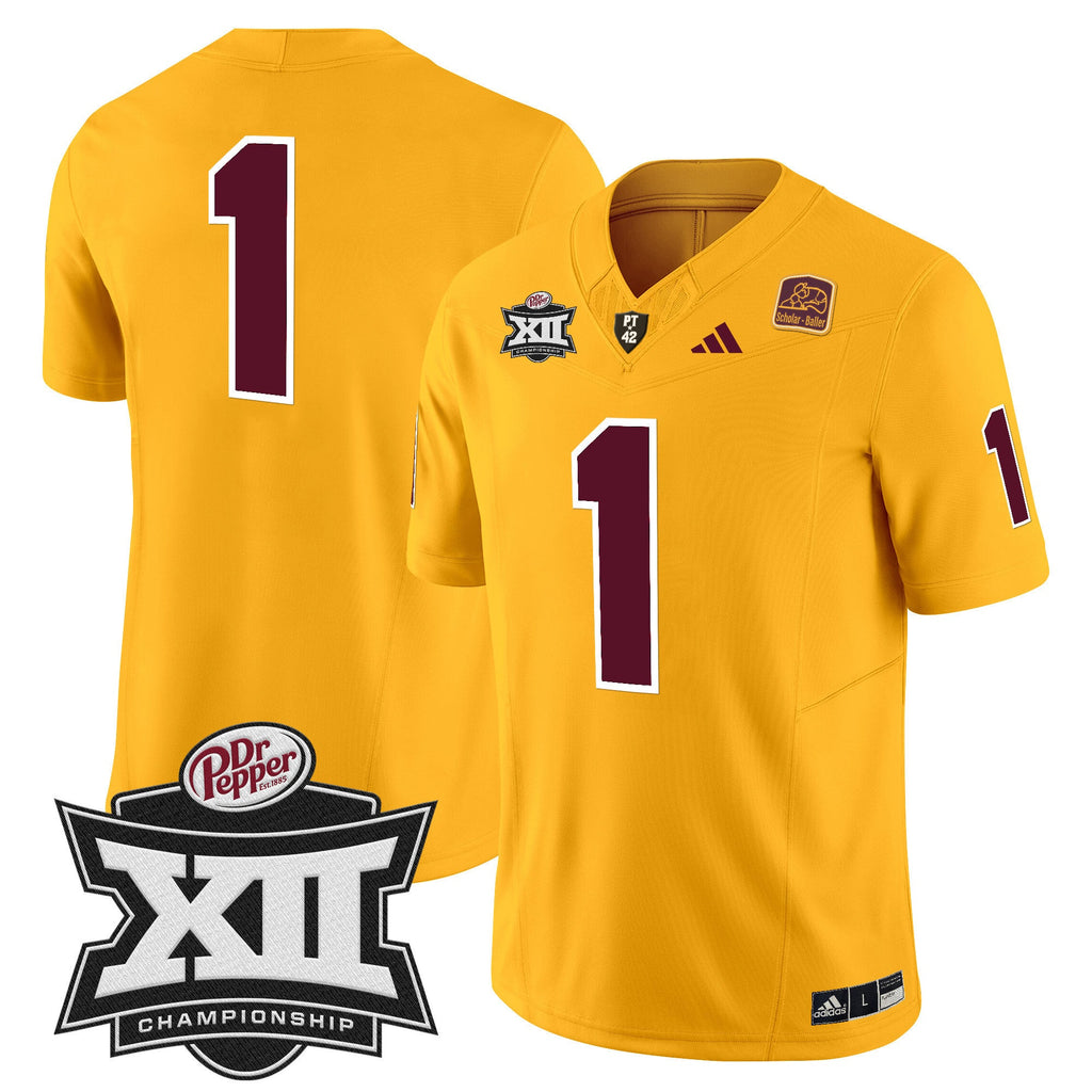 Men's Sun Devils 2024 Big 12 Championship Patch Vapor Limited Jersey - All Stitched