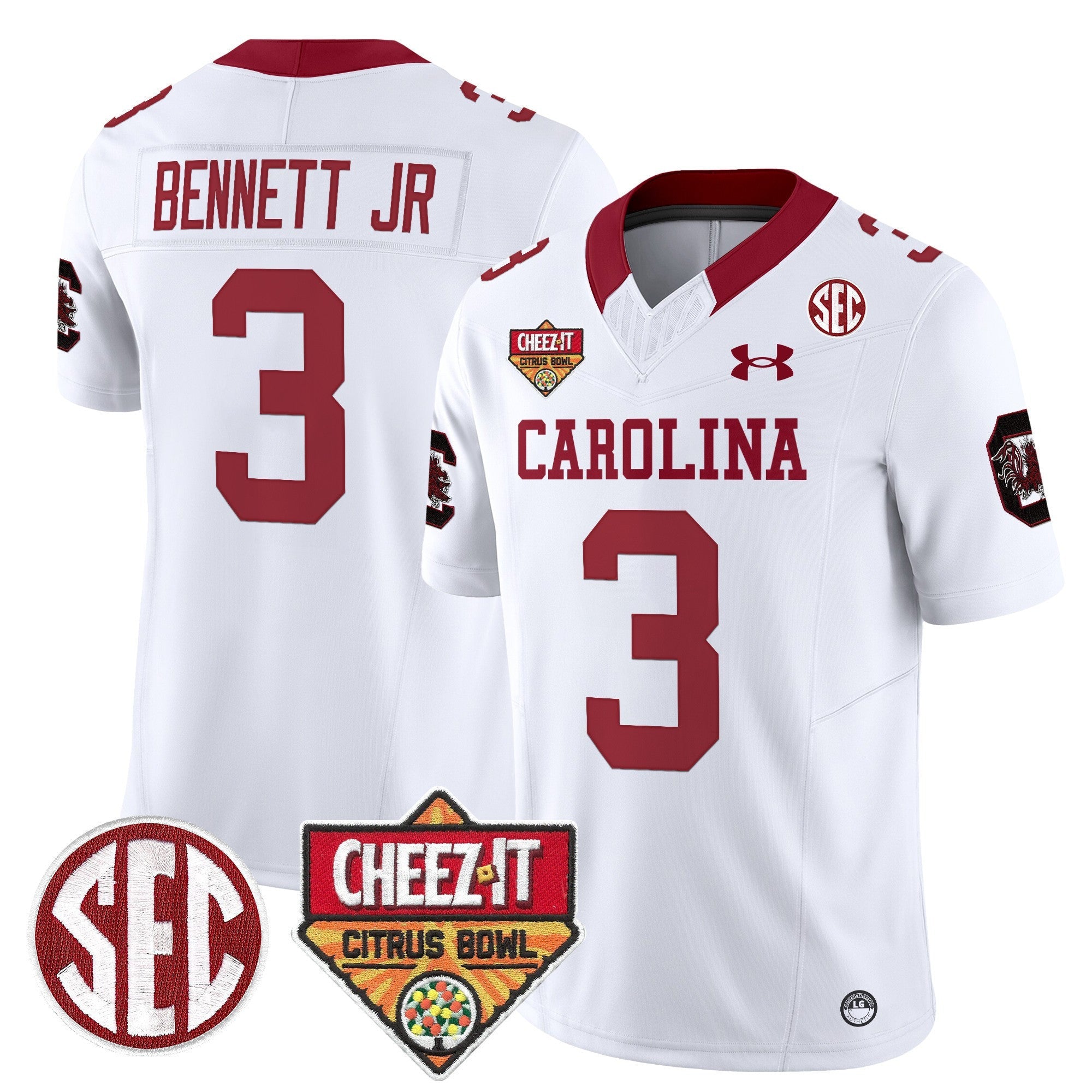 Men's South Carolina Gamecocks 1980 Throwback Cheez-It Citrus Bowl Patch Vapor Limited Jersey - All Stitched