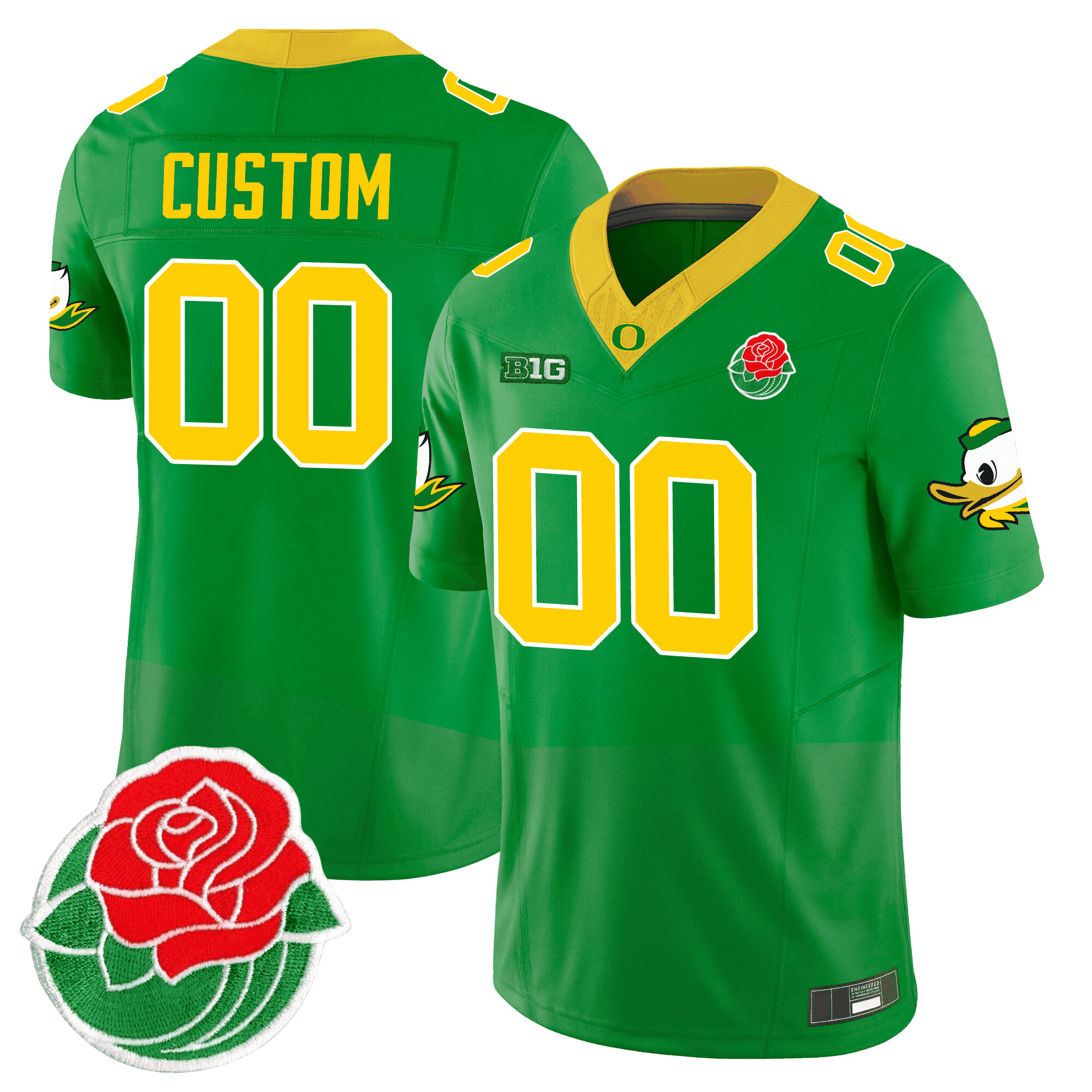 Oregon Ducks Rose Bowl Patch Vapor Limited Custom Jersey - All Stitched