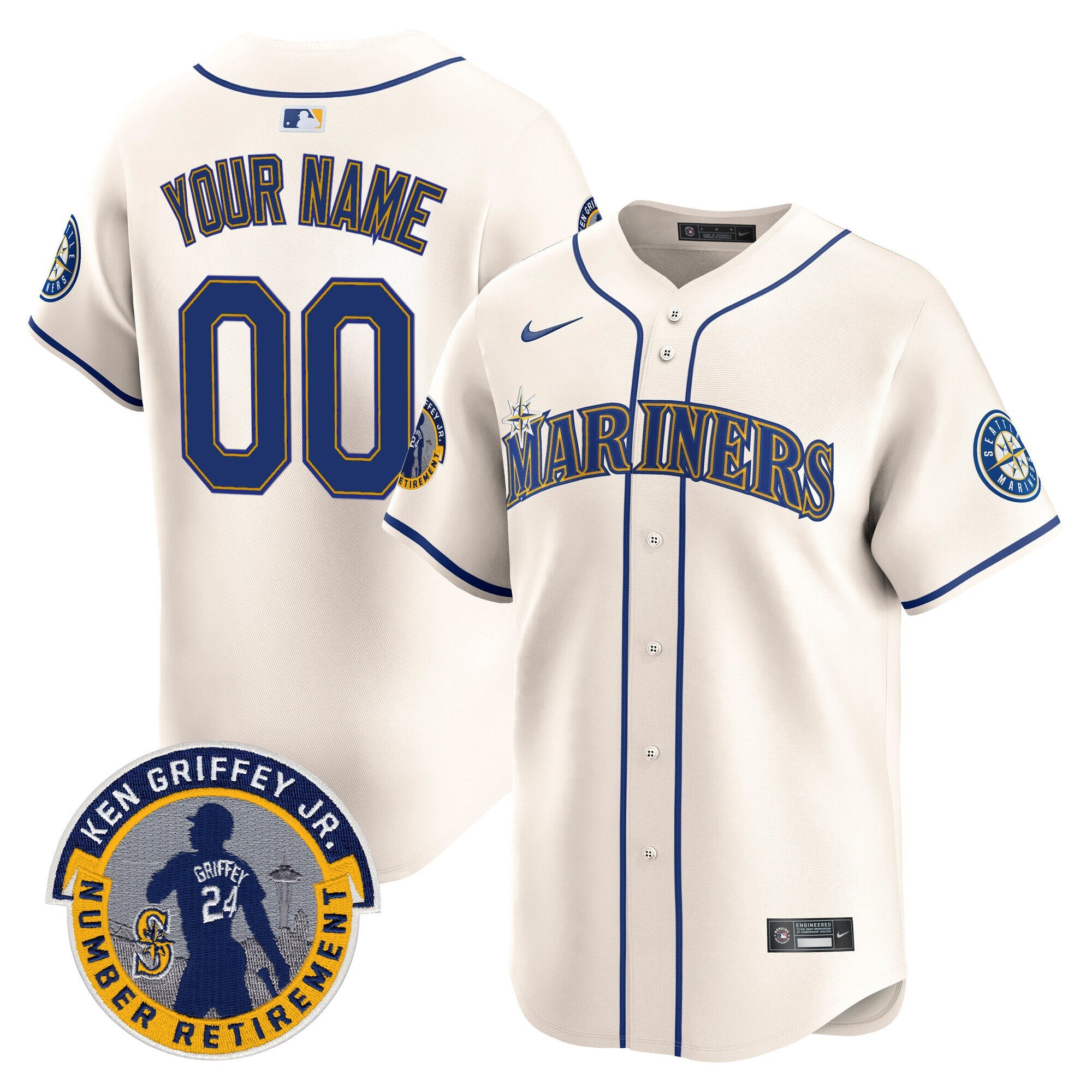 Seattle Mariners 2025 Ken Griffey Jr. Patch Vapor Premier Limited Custom Jersey - All Stitched