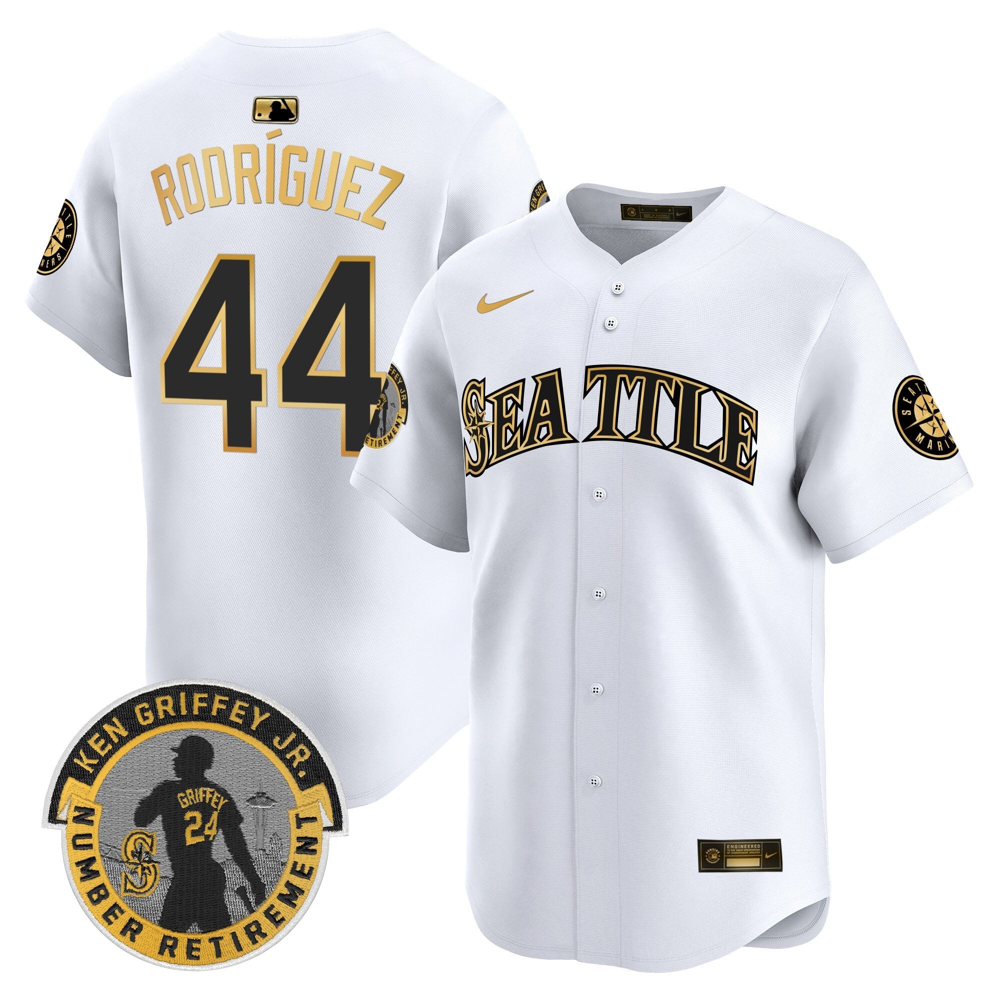 Men's Seattle Mariners 2025 Ken Griffey Jr. Patch Vapor Premier Limited Jersey - All Stitched