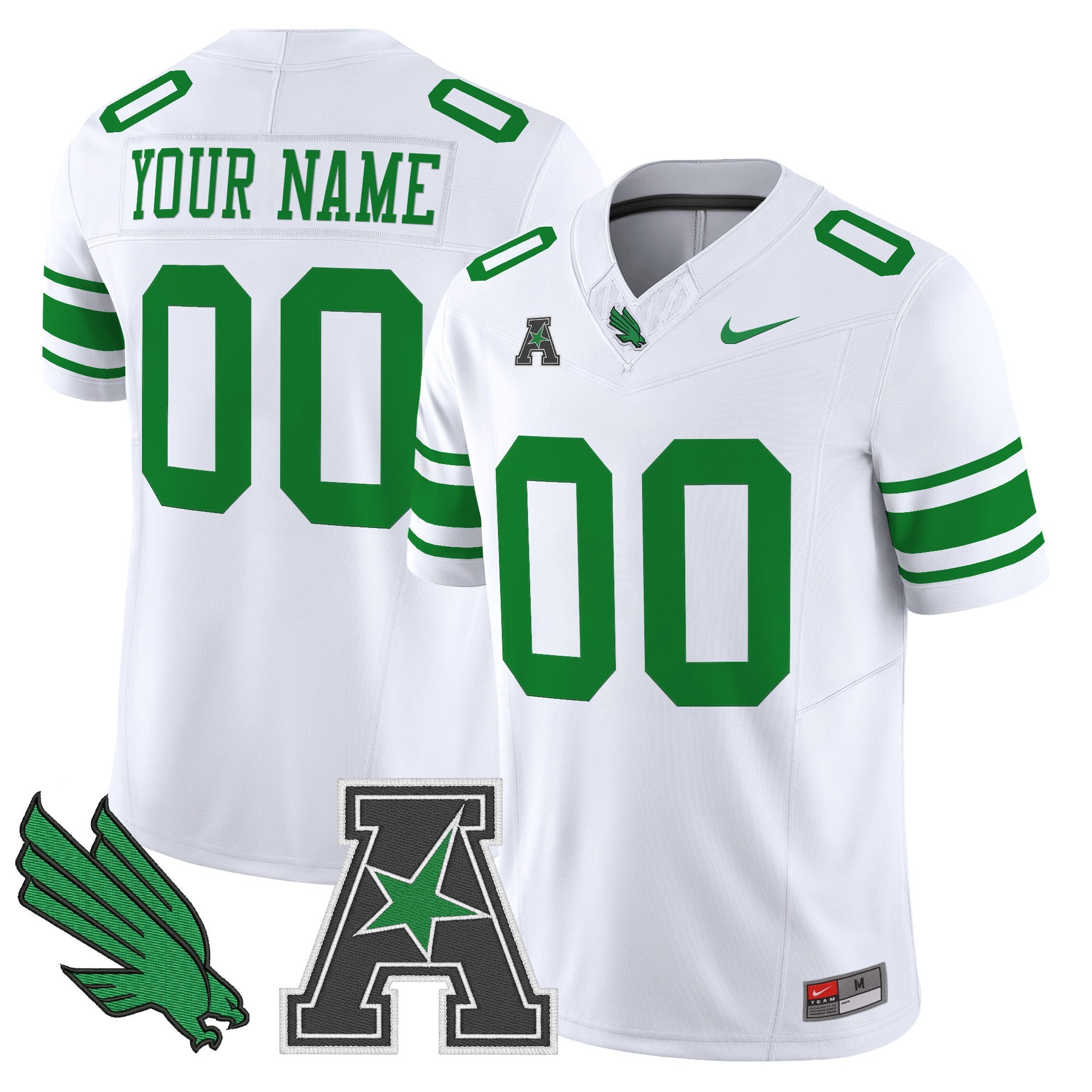 North Texas Mean Green 2025 Vapor Limited Custom Jersey - All Stitched