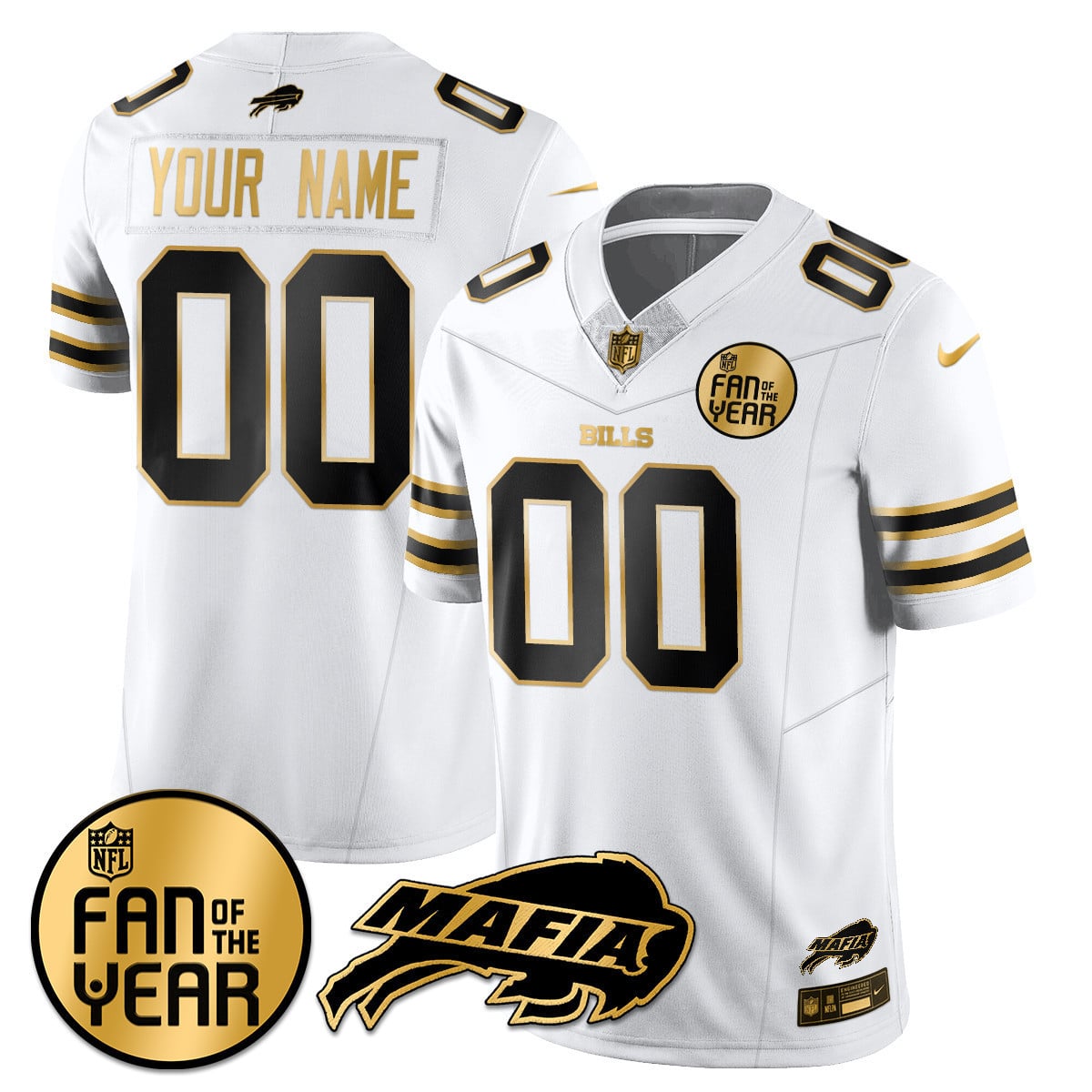 Buffalo Bills "Fan Of The Year" Custom Jersey - All Stitched