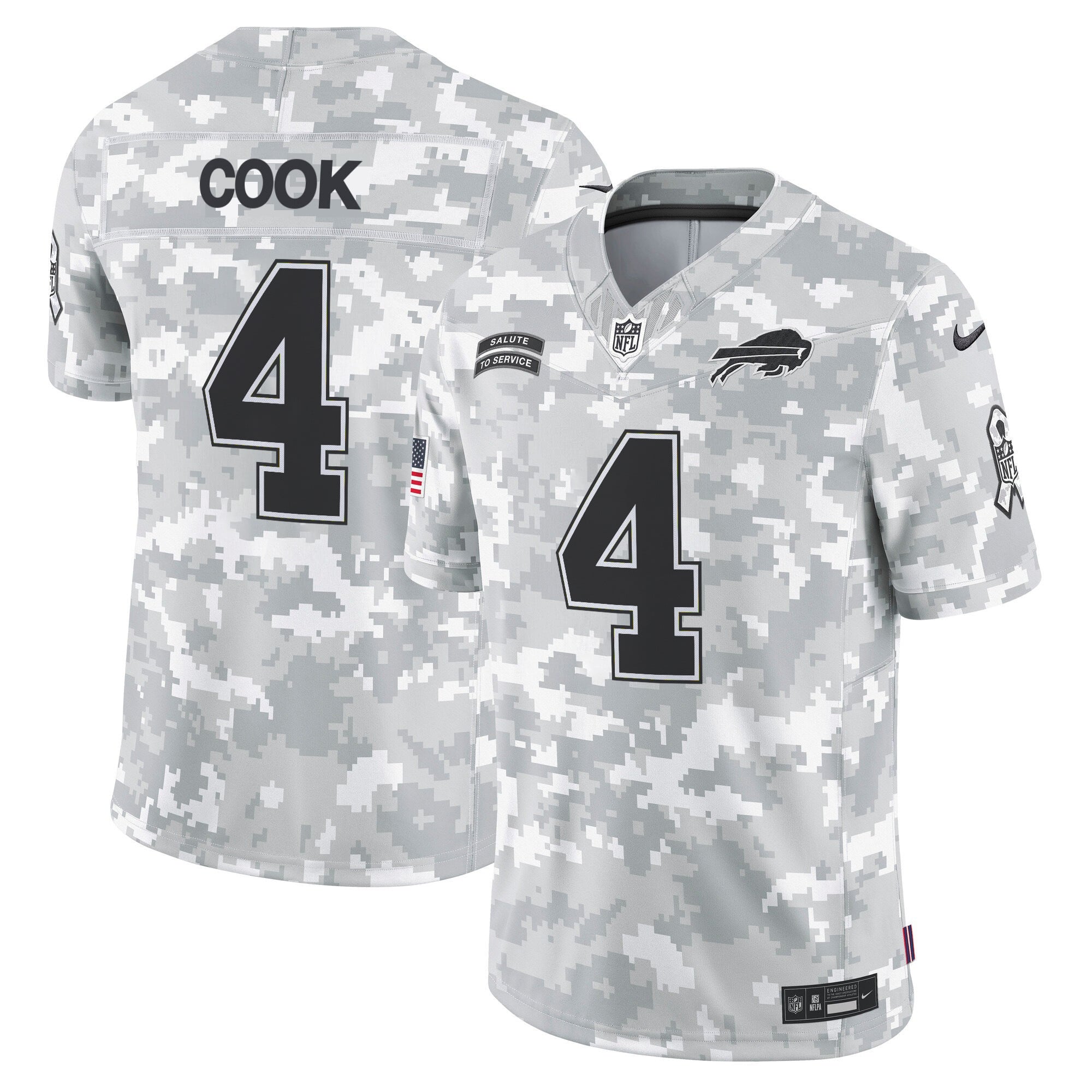 Buffalo Bills 2024 Salute to Service Vapor Limited Jersey - Arctic Camo - All Stitched