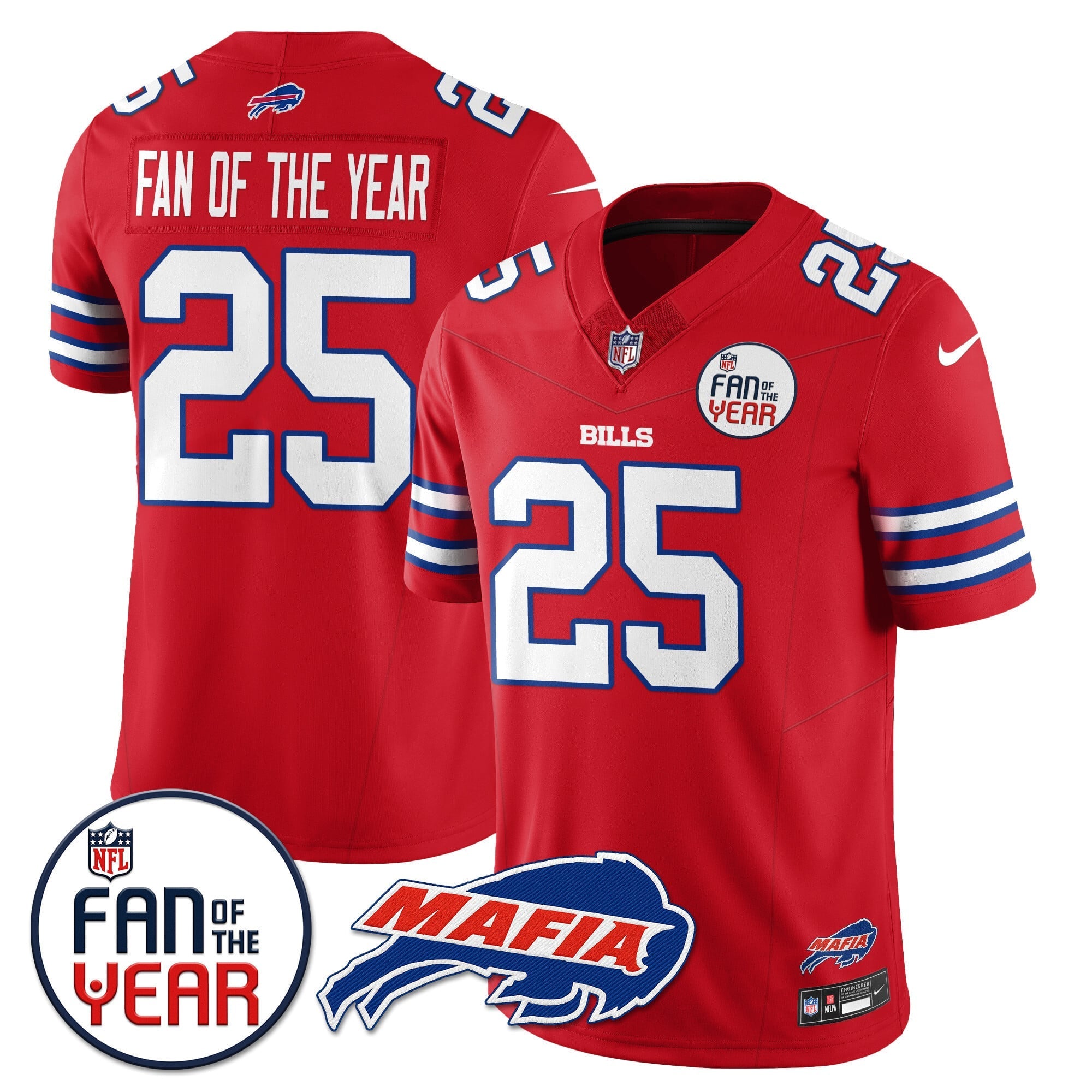 Women's Buffalo Bills "Fan Of The Year" Jersey - All Stitched
