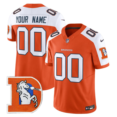 Custom Denver Broncos Throwback Vapor Limited Jersey V2 - All Stitched