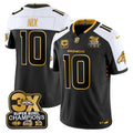 Men's Denver Broncos 3-Time Champions Patch Gold Vapor Limited Jersey - All Stitched