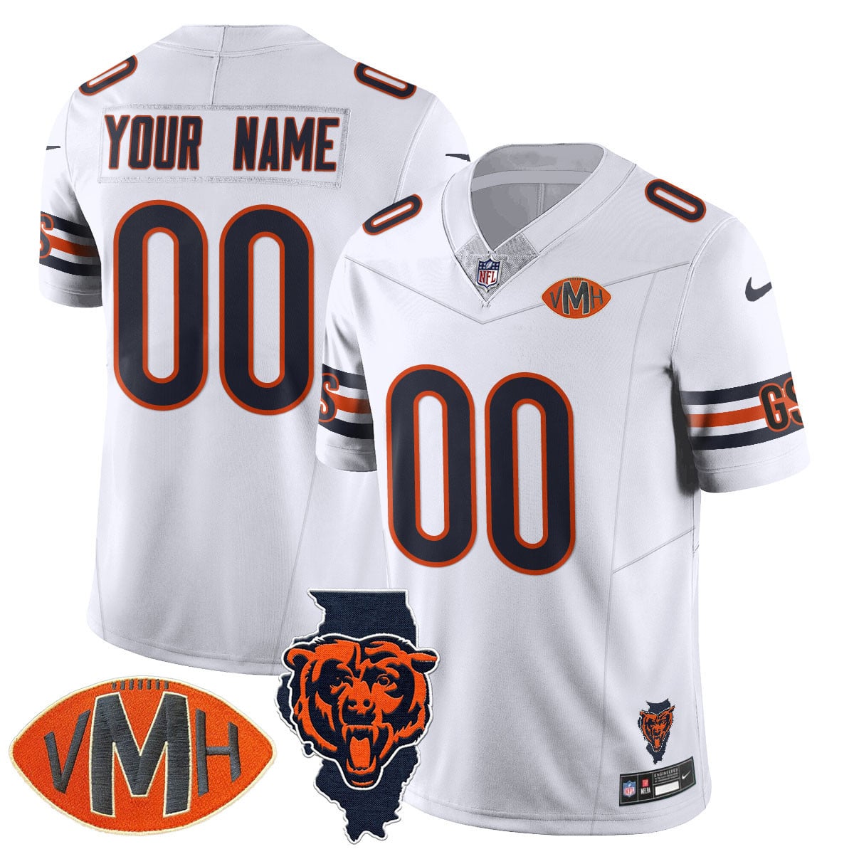 Custom Chicago Bears Honor Virginia Halas McCaskey Jersey - All Stitched