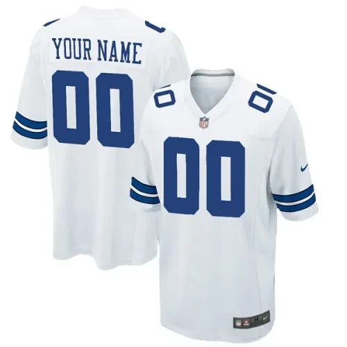 Custom Dallas Cowboys White Jersey – All Stitched