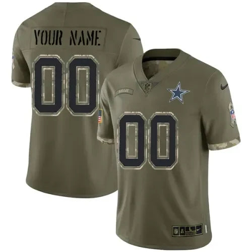 Custom Dallas Cowboys Salute To Service Jersey – All Stitched